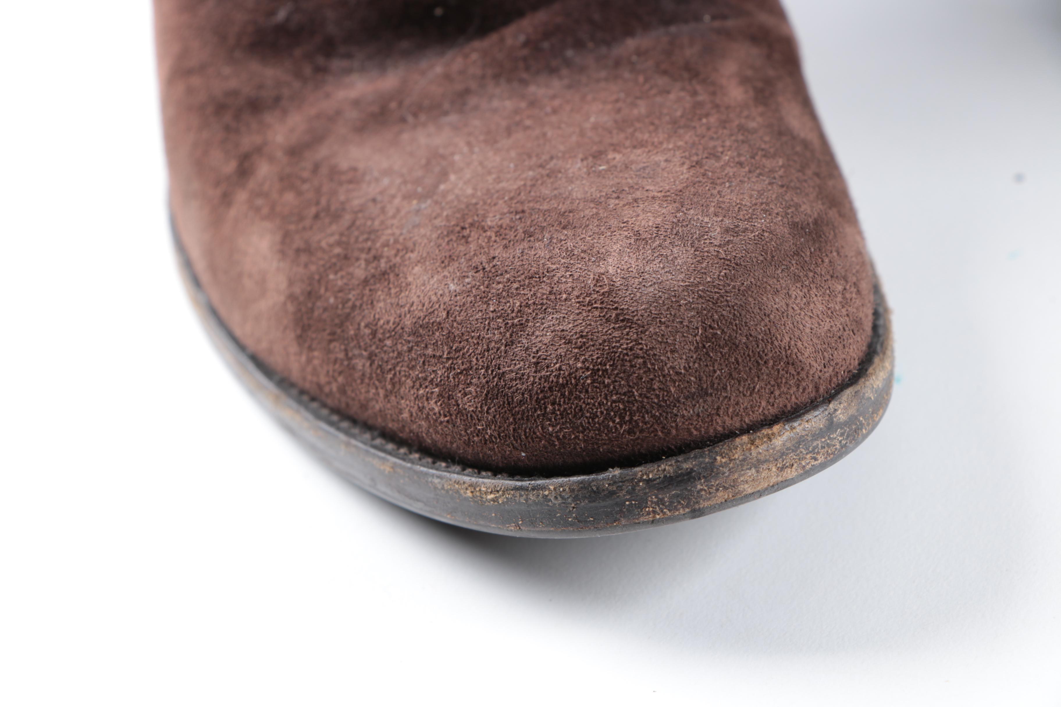 Prada Brown Suede High Heel Boots