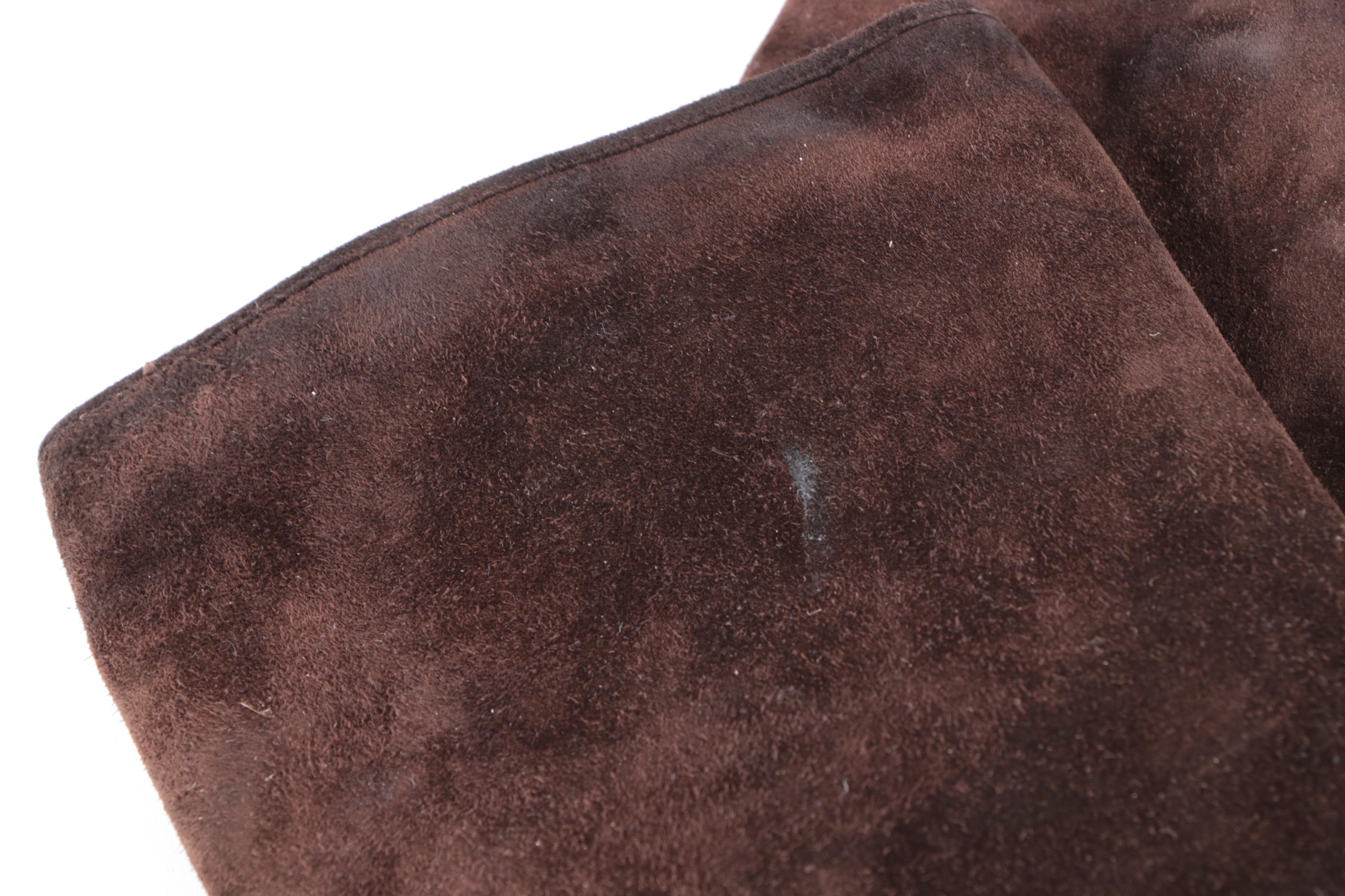 Prada Brown Suede High Heel Boots