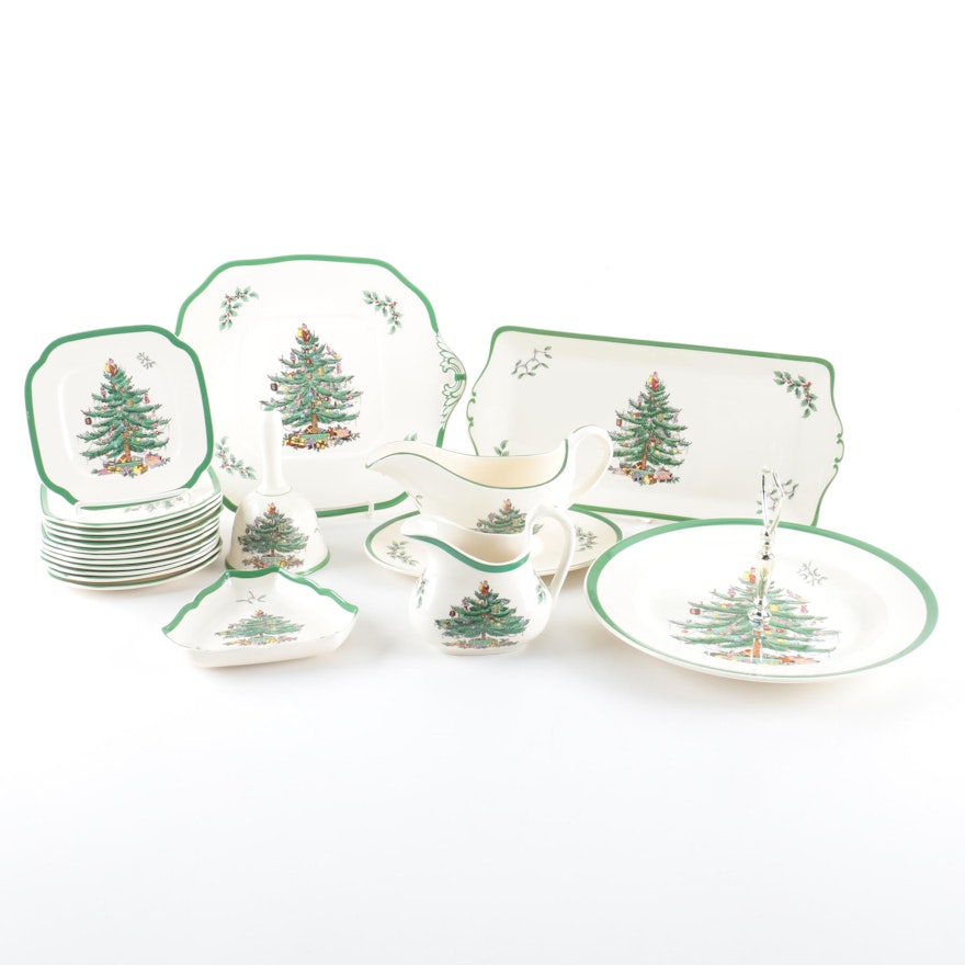 Spode "Christmas Tree" Holiday Serving Dishes and Tableware