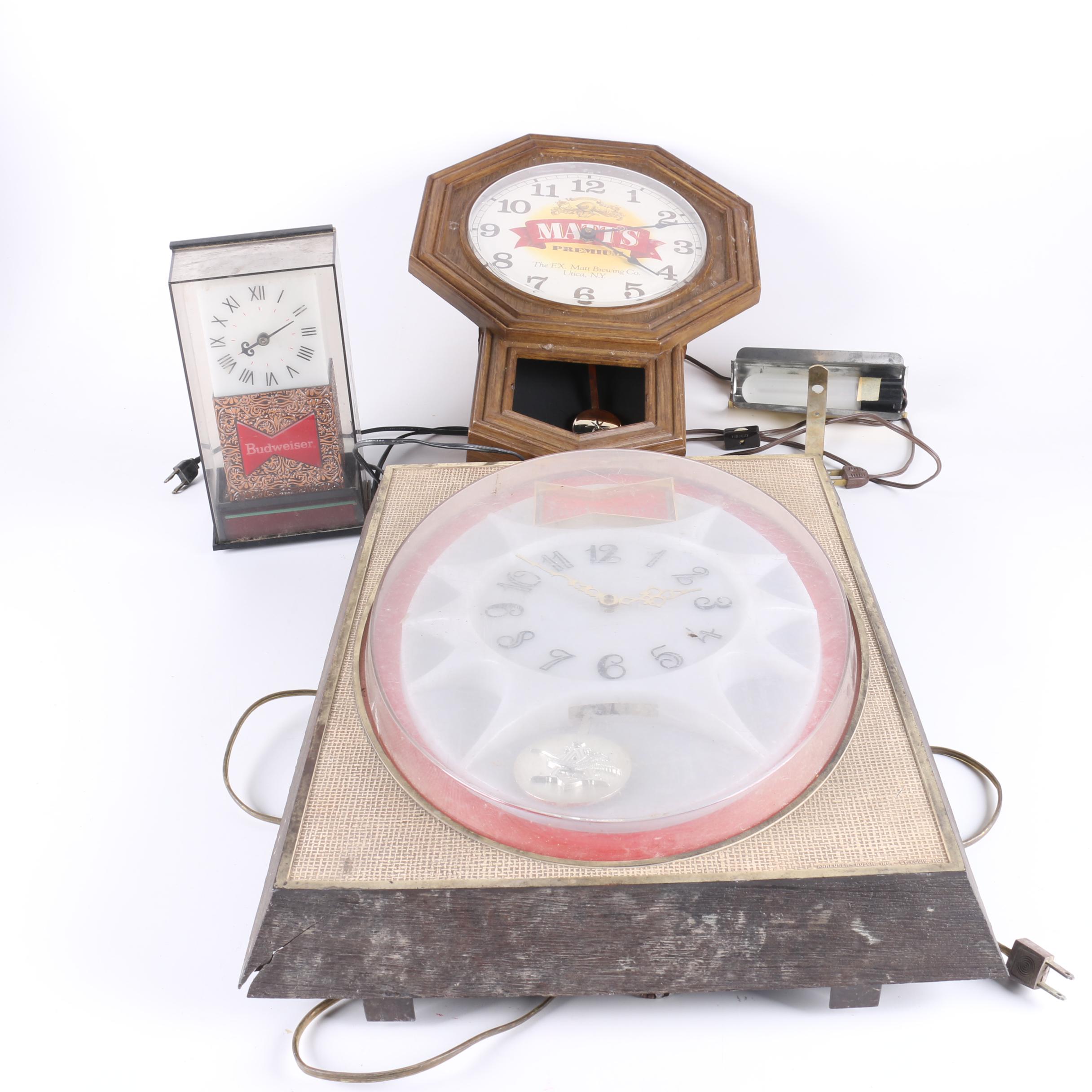 Vintage Electric Advertising Wall and Shelf Clocks