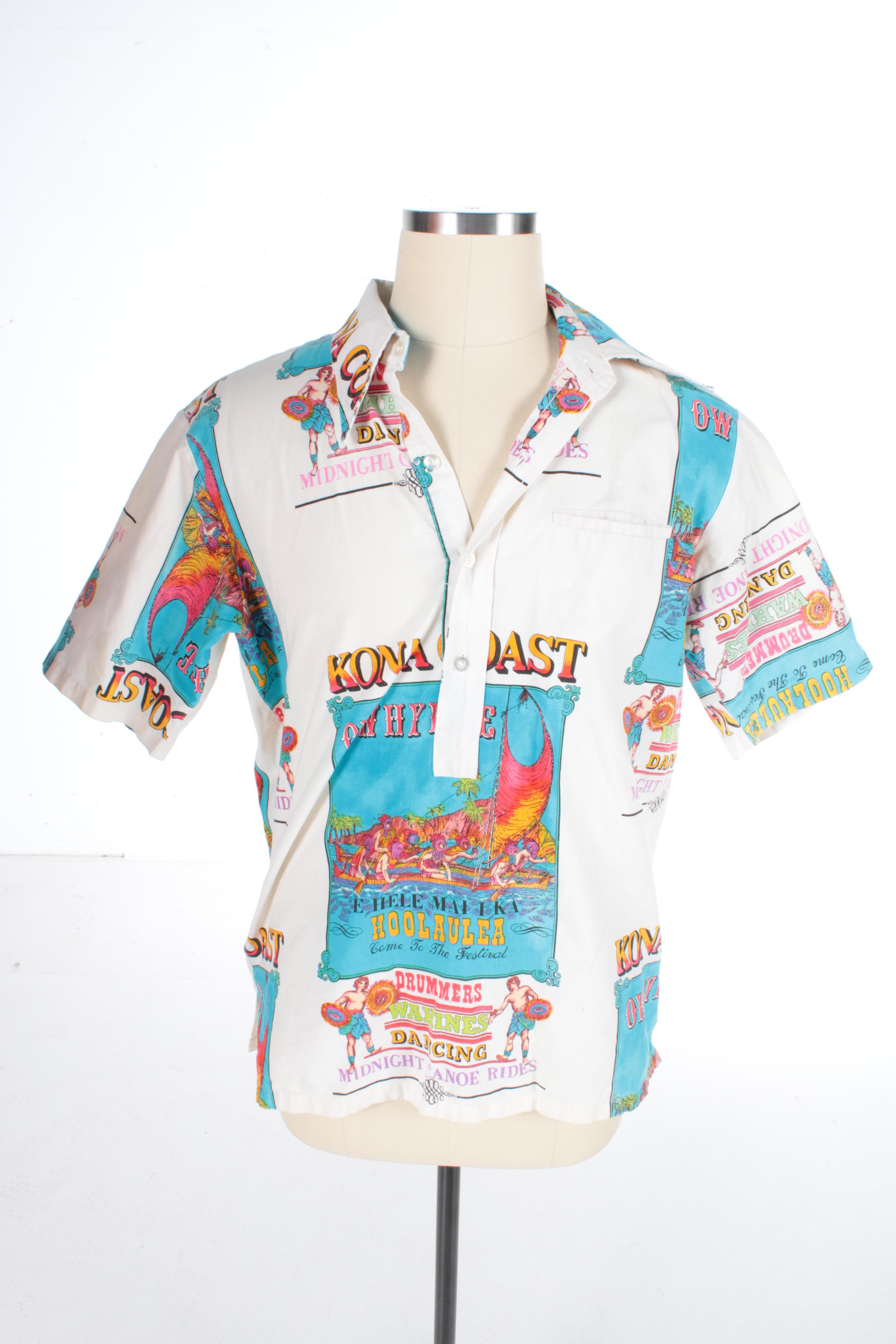 Men's Vintage Kona Themed Short Sleeve Shirts