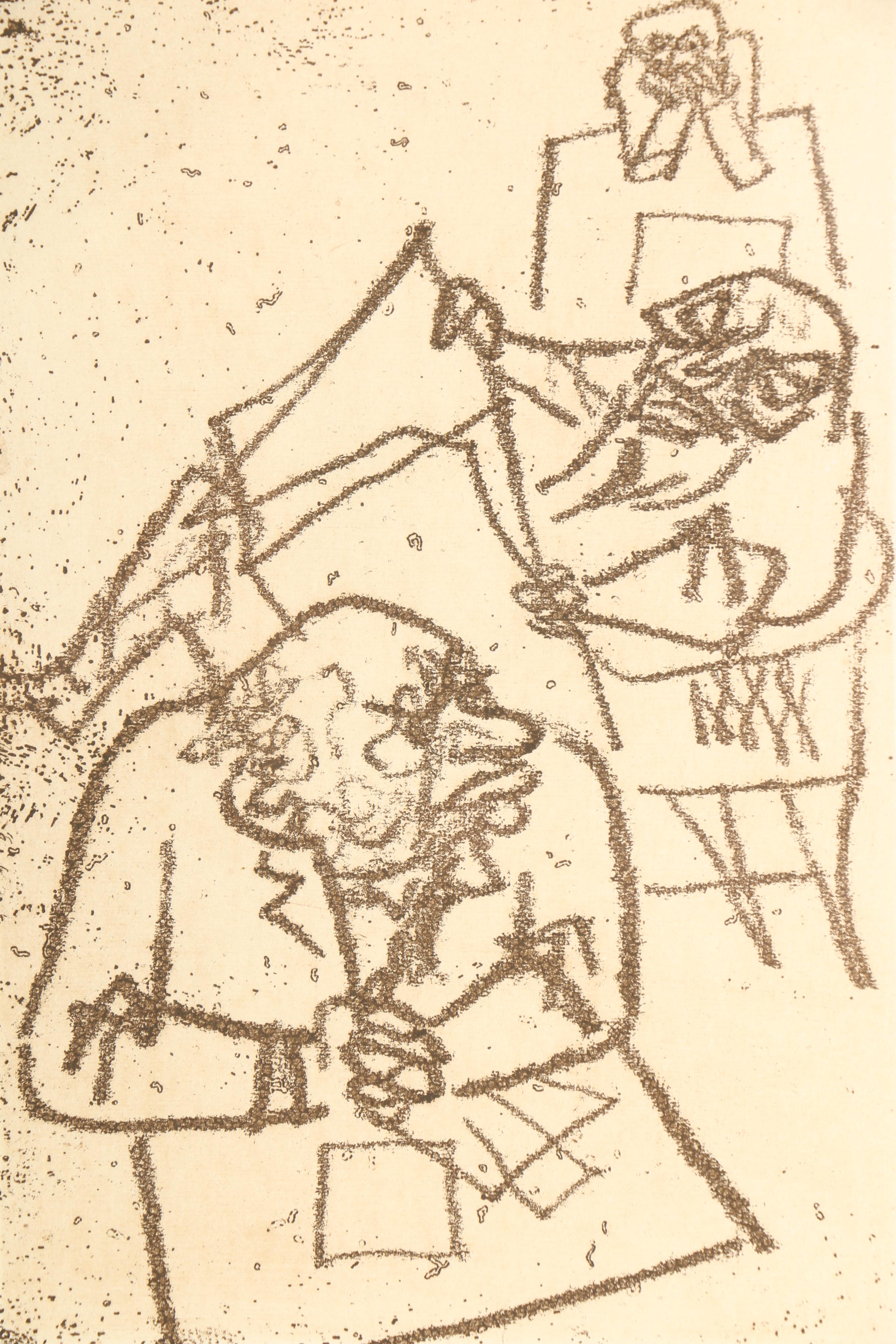 William Gropper Limited Edition Etchings "Cloak Room" and "For The Record"