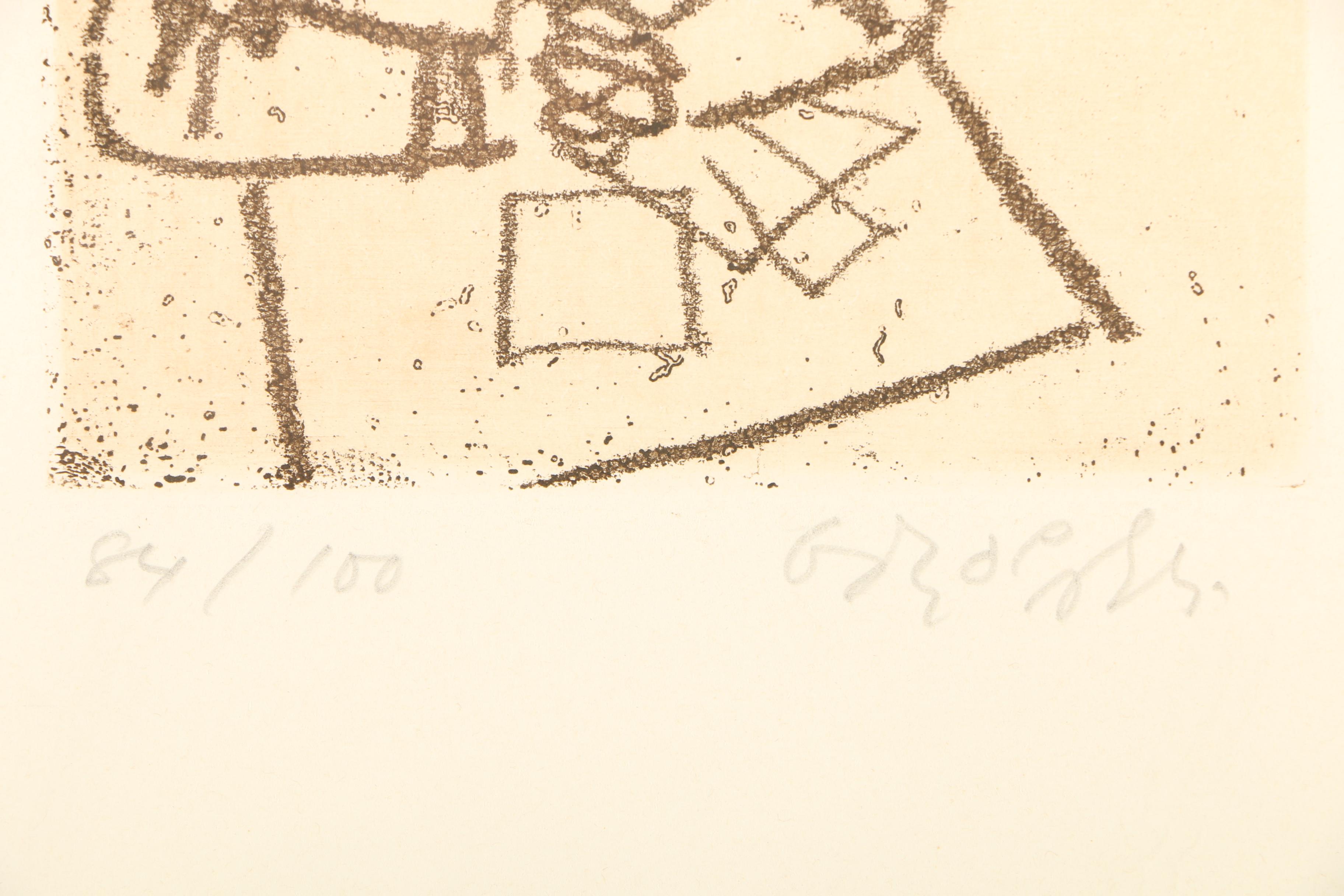 William Gropper Limited Edition Etchings "Cloak Room" and "For The Record"