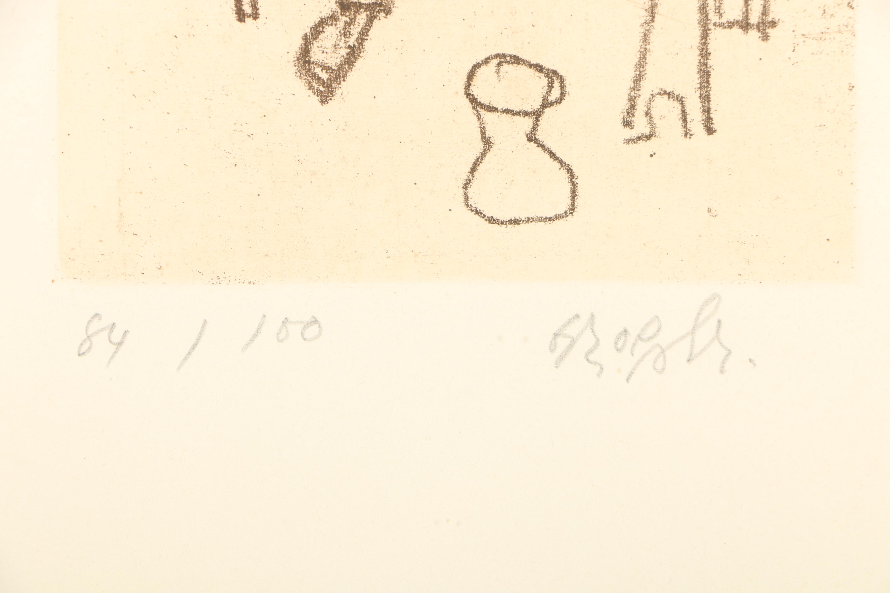 William Gropper Limited Edition Etchings "Cloak Room" and "For The Record"