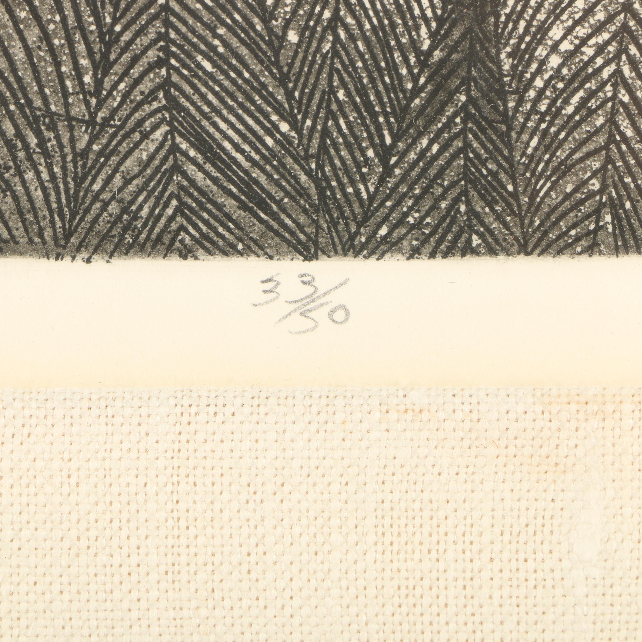 Beth Van Hoesen Etching with Aquatint "Eagle"