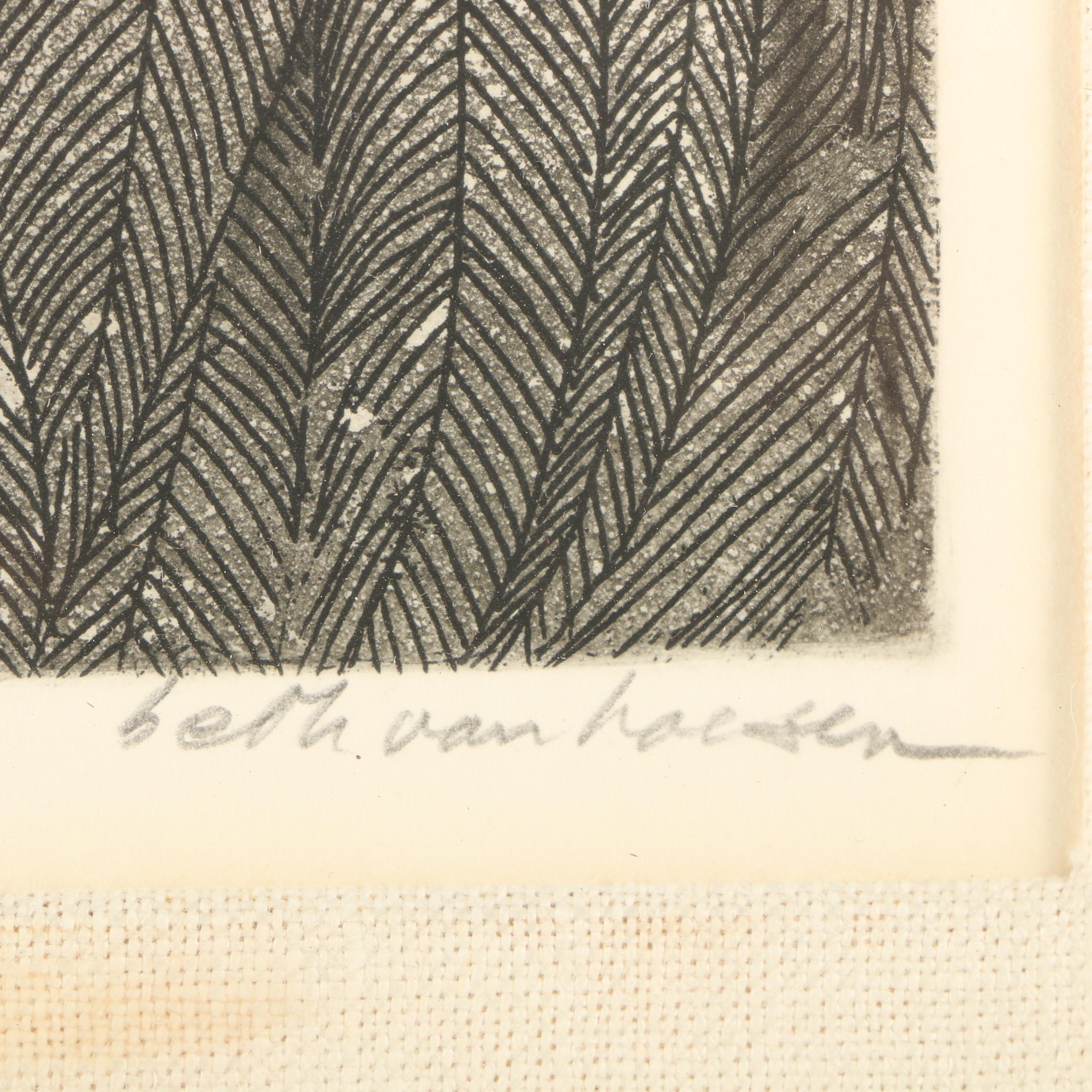 Beth Van Hoesen Etching with Aquatint "Eagle"