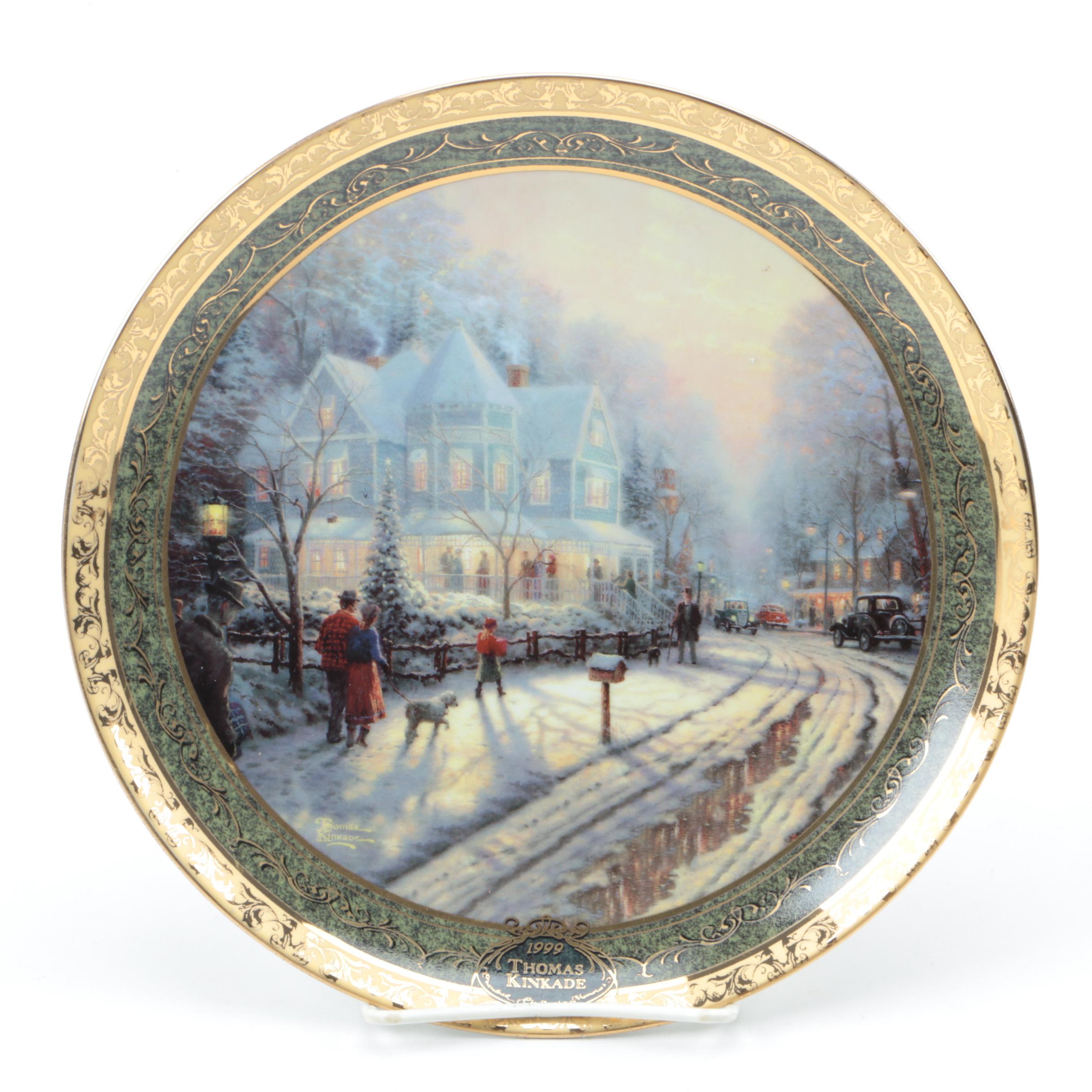 Limited Edition Thomas Kinkade "A Holiday Gathering" Collector Plate, Circa 1999