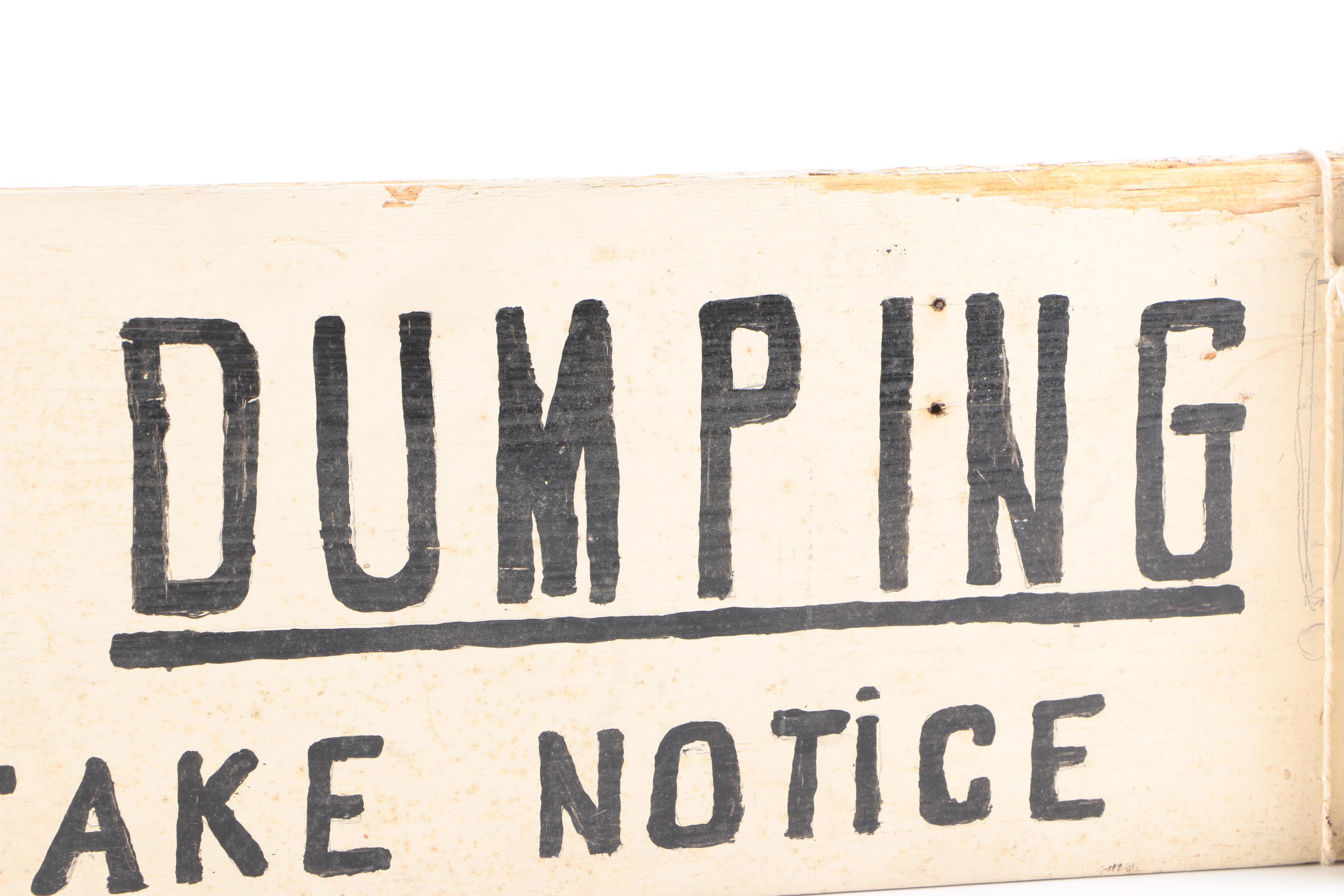 Rustic Illegal Dumping Wooden Sign