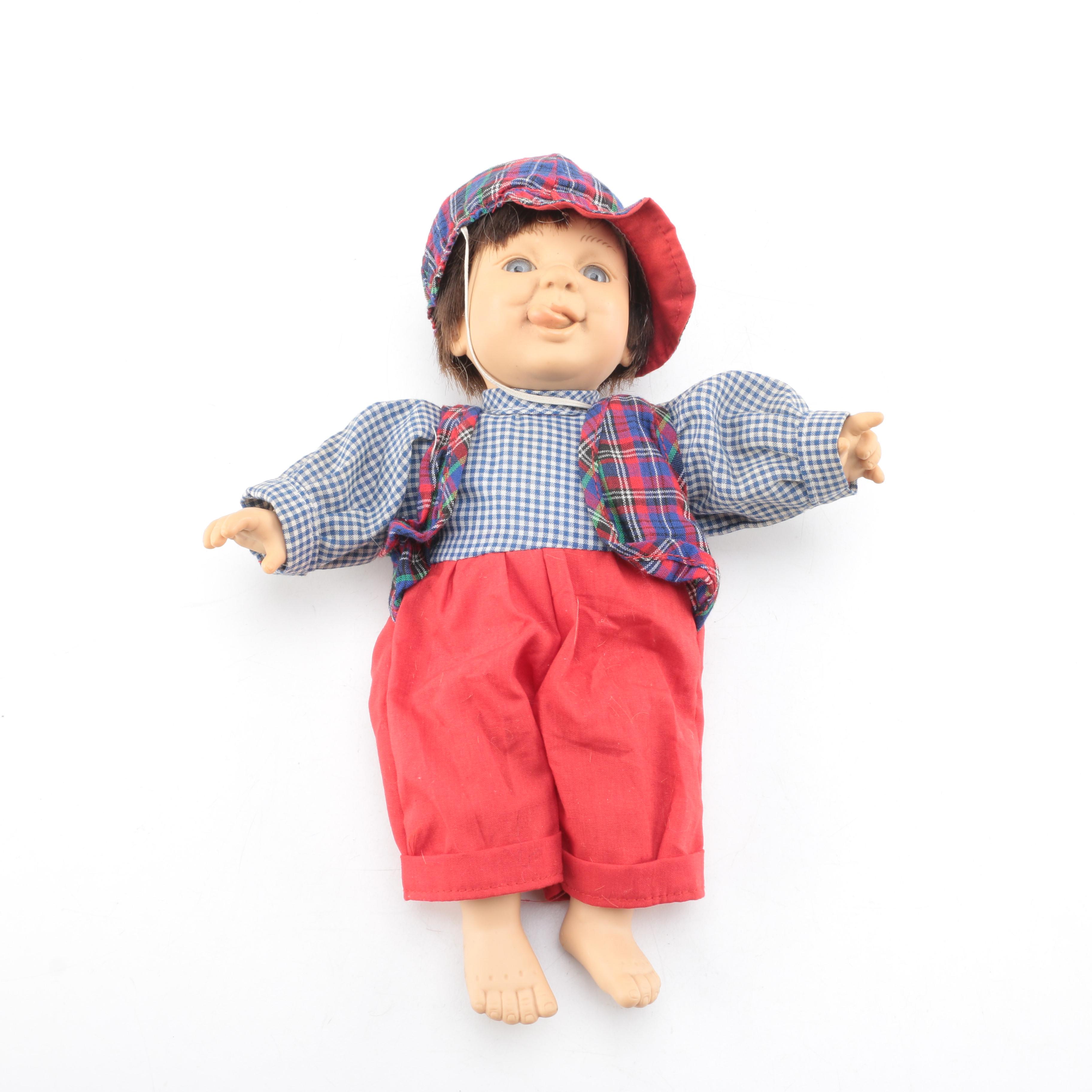 Vintage Vinyl and Cloth Brunette Boy Doll