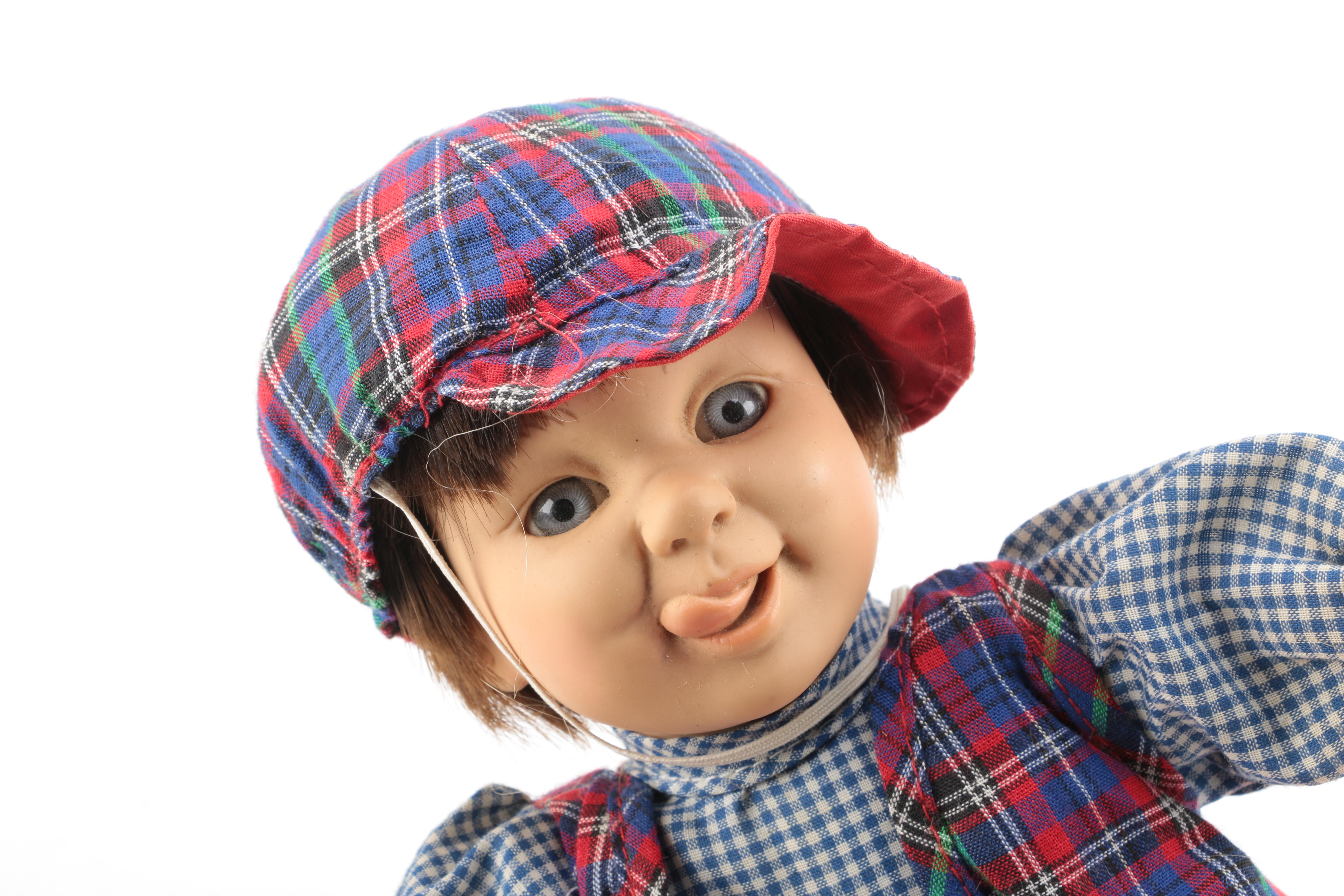 Vintage Vinyl and Cloth Brunette Boy Doll