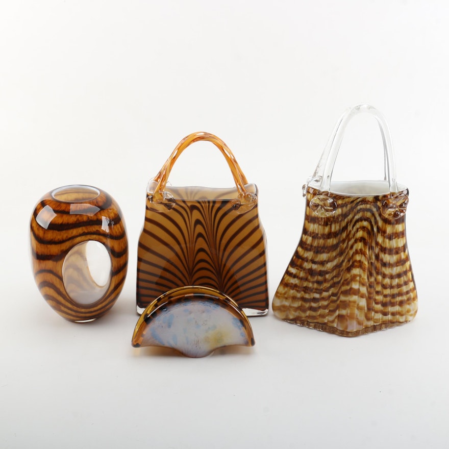 Decorative Art Glass Vessels Including Italian