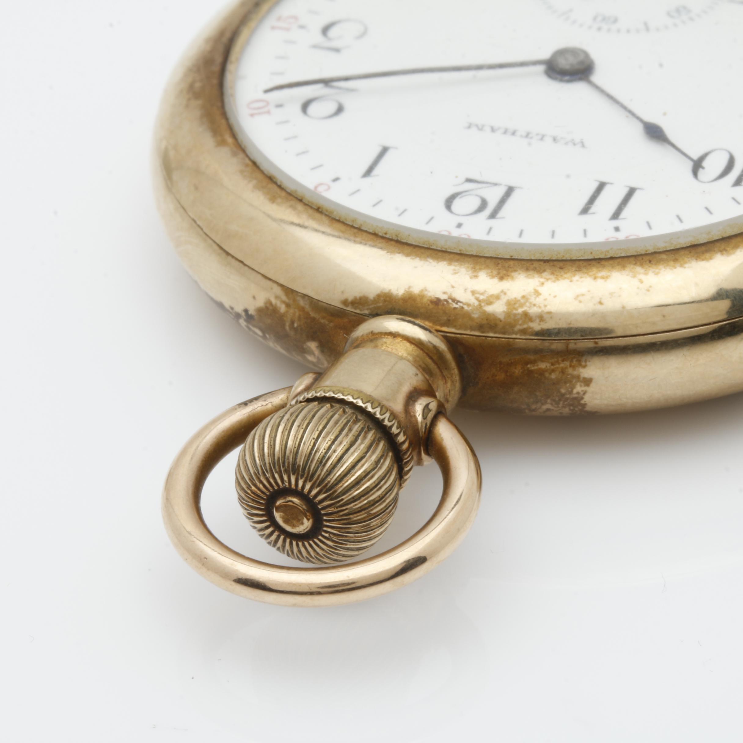 Antique Gold Filled Waltham Open Face Pocket Watch