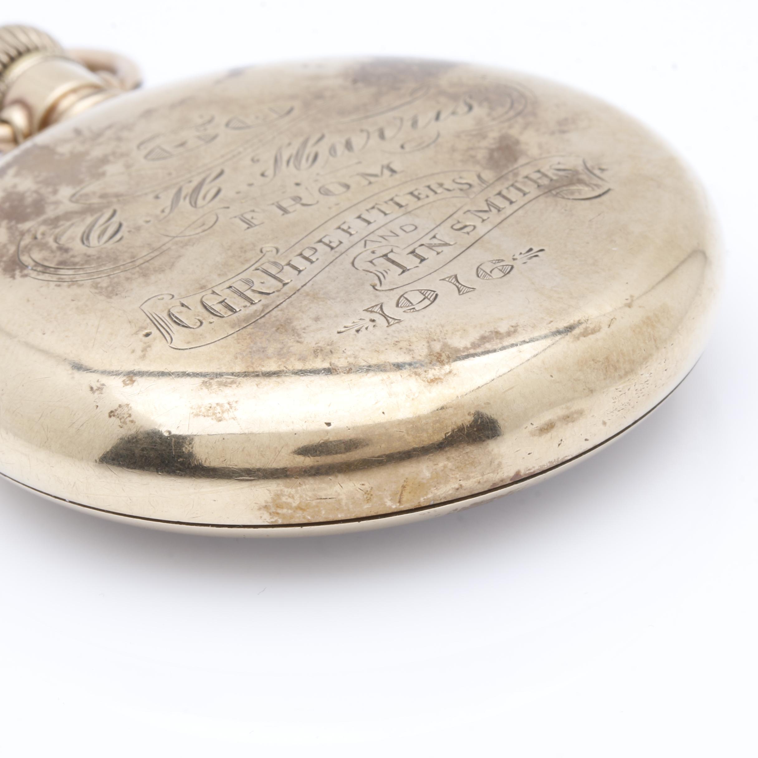 Antique Gold Filled Waltham Open Face Pocket Watch