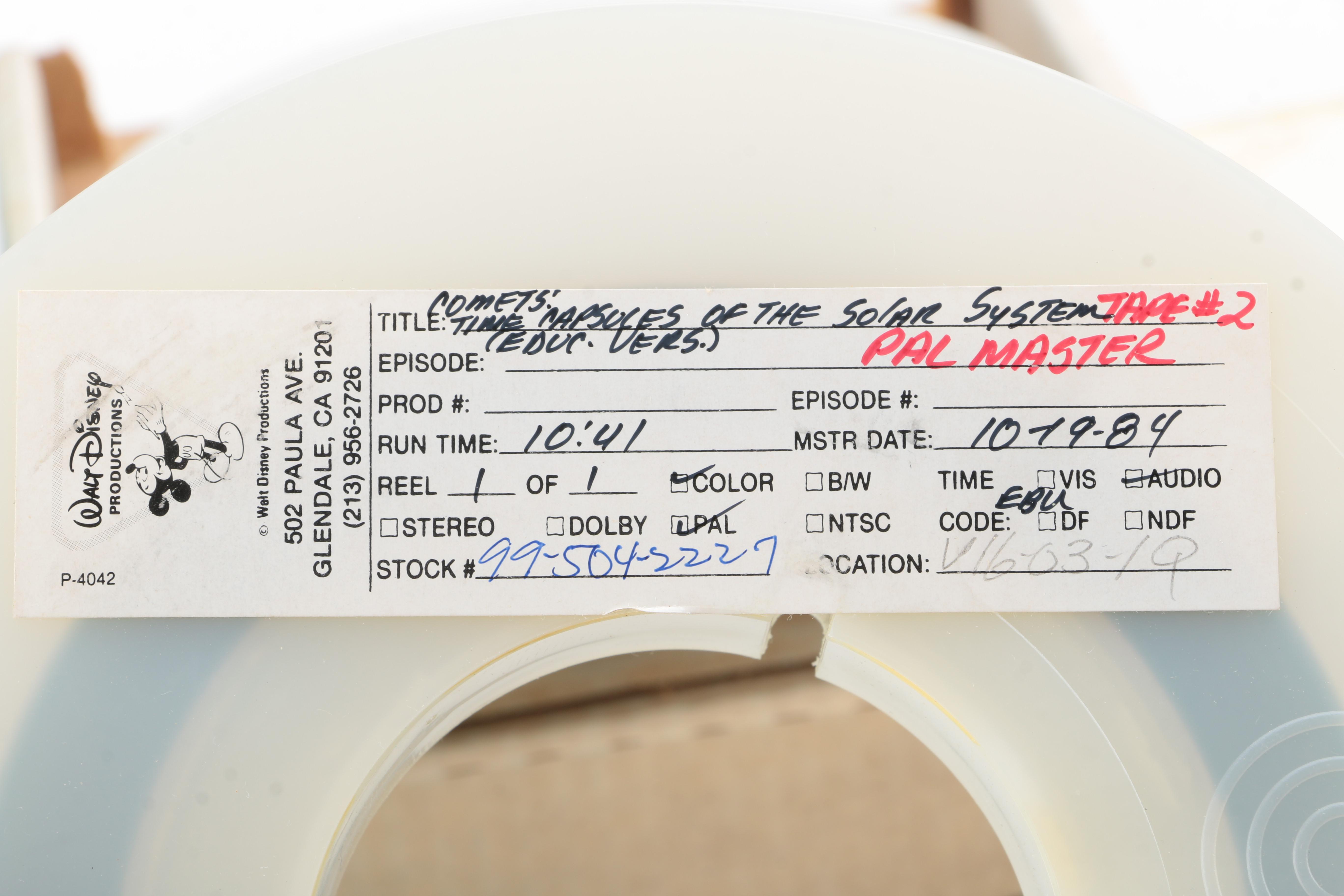 Vintage Film Reels, Including Walt Disney's "Comets"