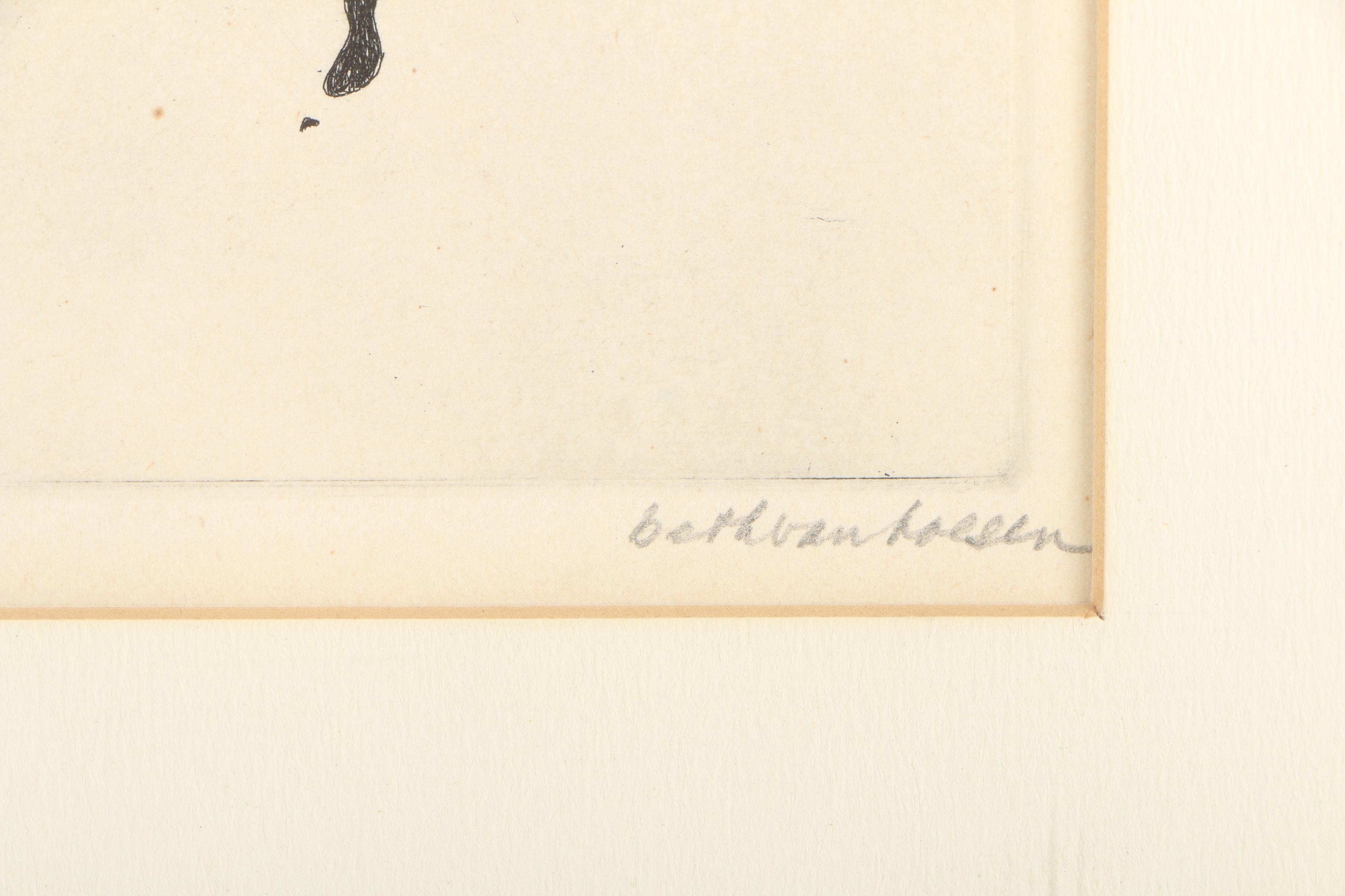 Beth Van Hoesen Etching "Water Games"