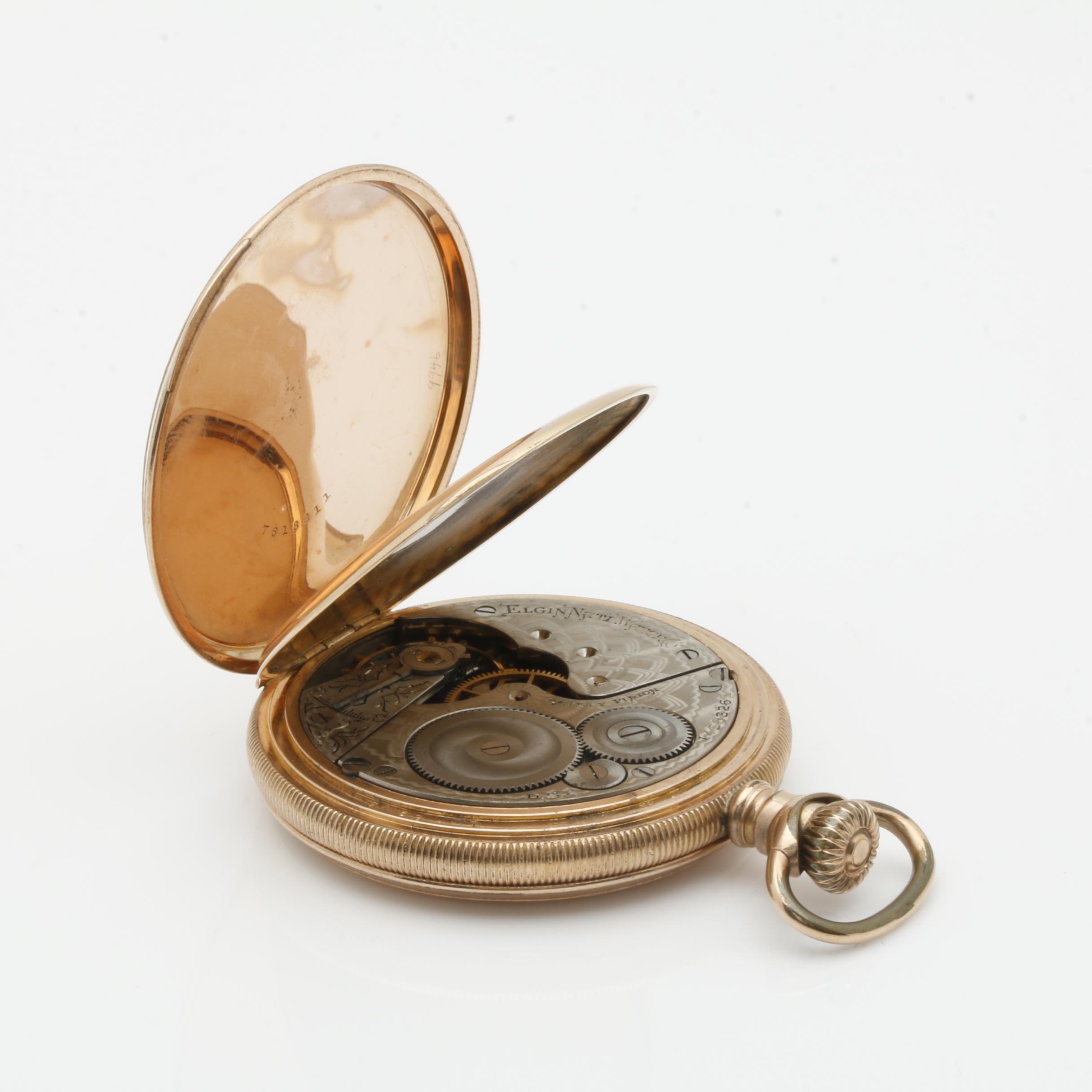 Antique Lambert Bros. Gold Tone Open Face Pocket Watch