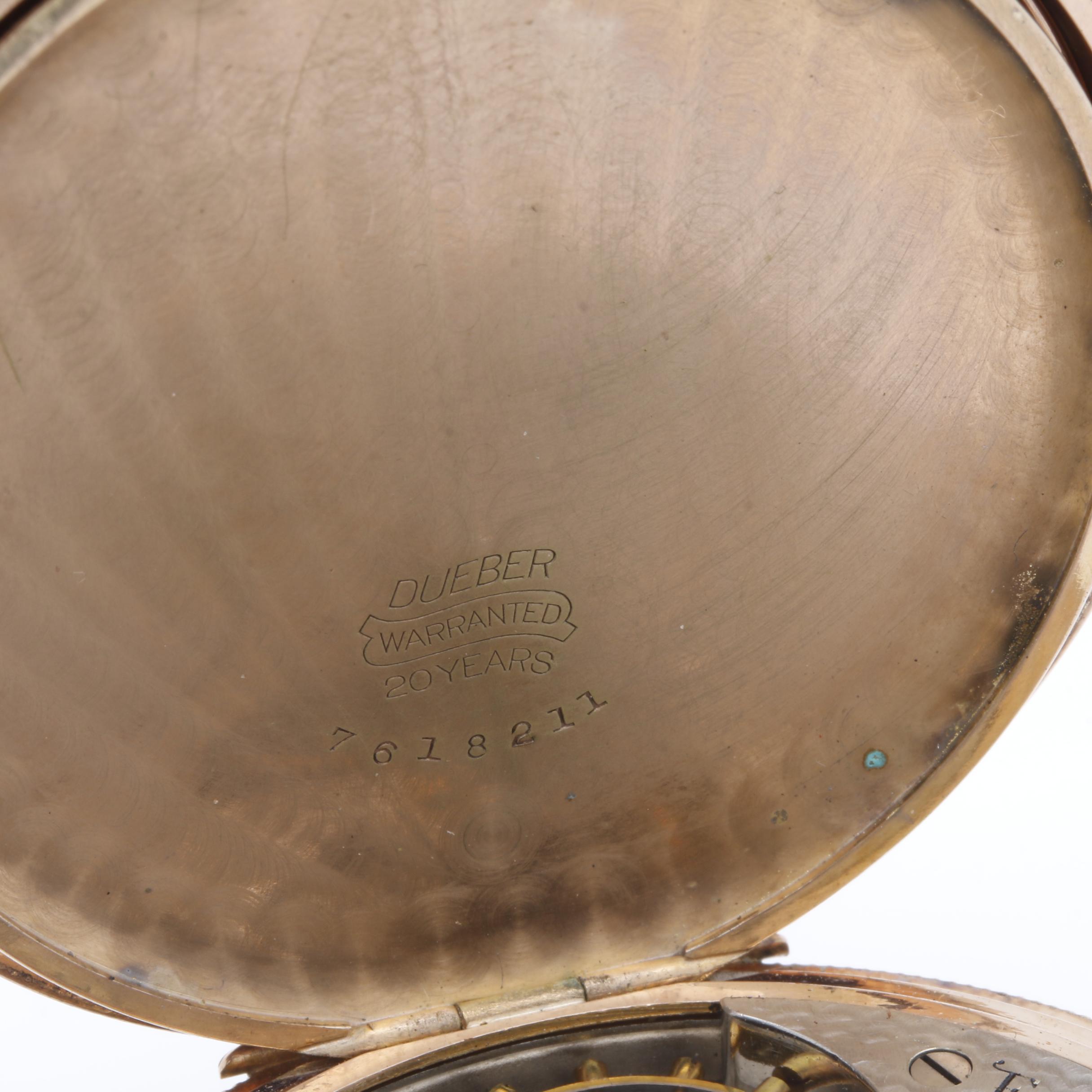 Antique Lambert Bros. Gold Tone Open Face Pocket Watch