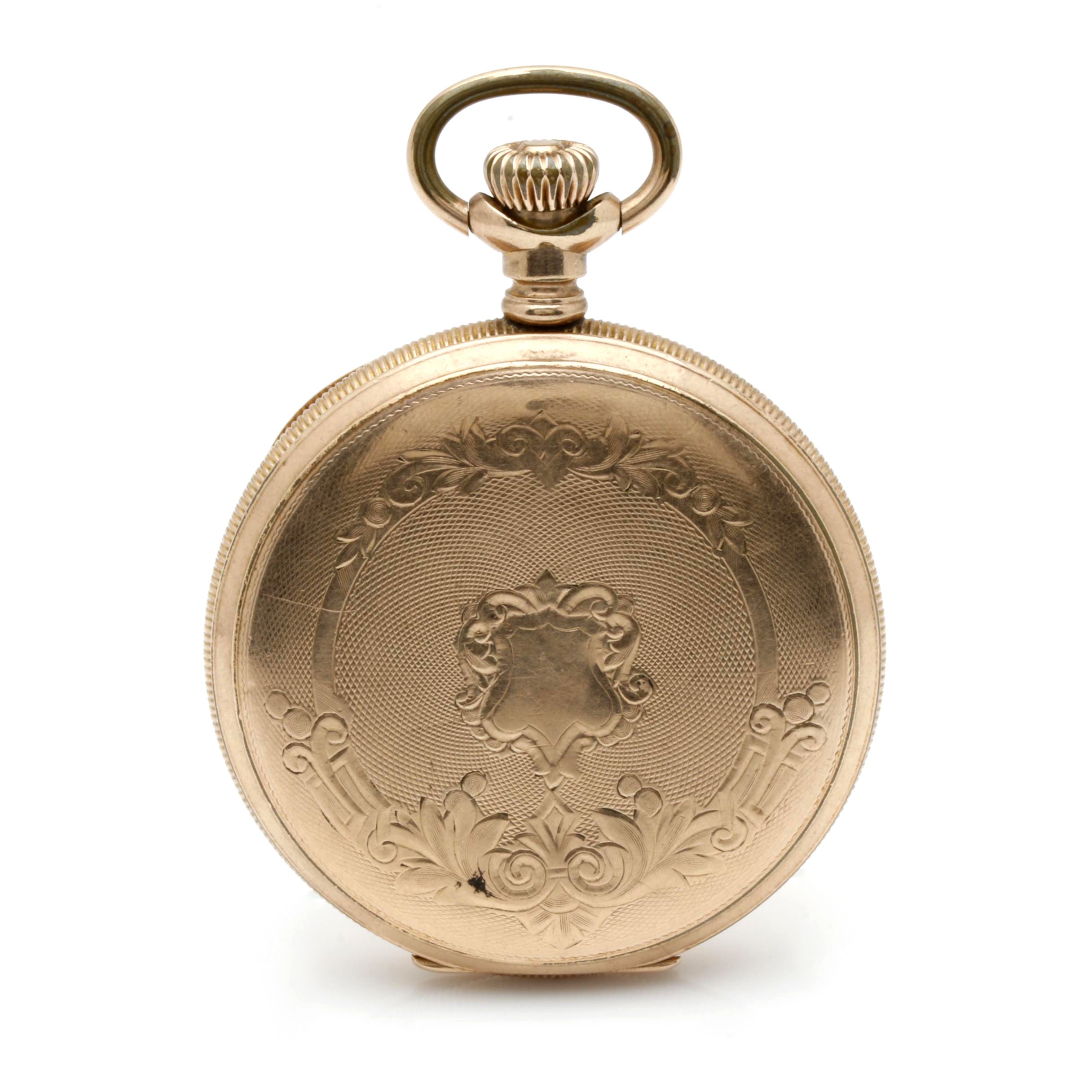 Antique Lambert Bros. Gold Tone Open Face Pocket Watch