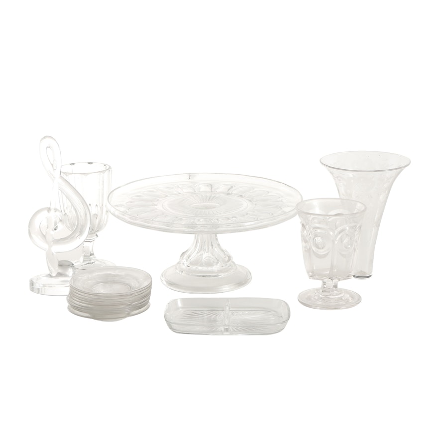 PRIORITY-Glass Serveware and G Clef Figurine