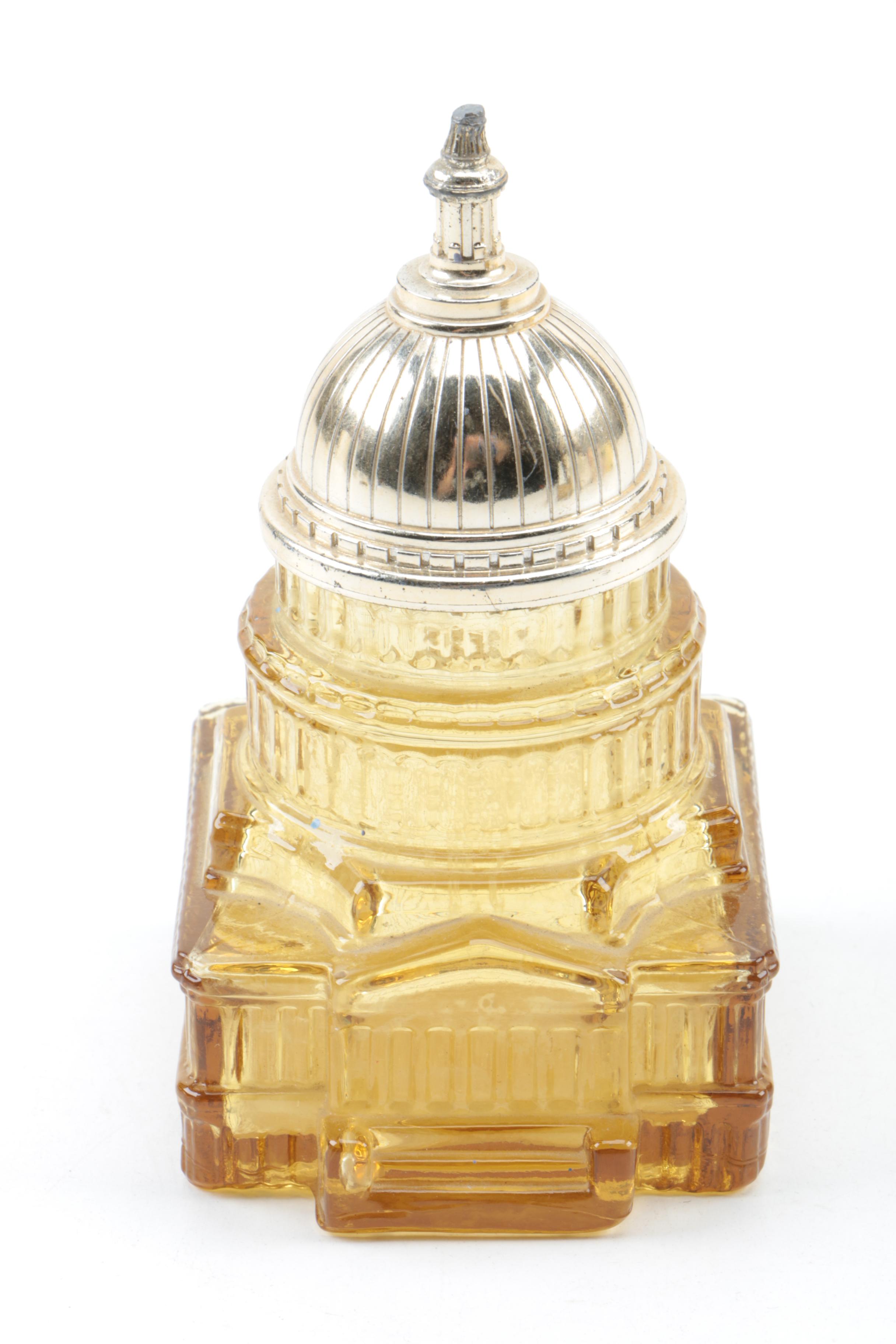 Milk Glass Vases, Pewter Lidded Dish and Others