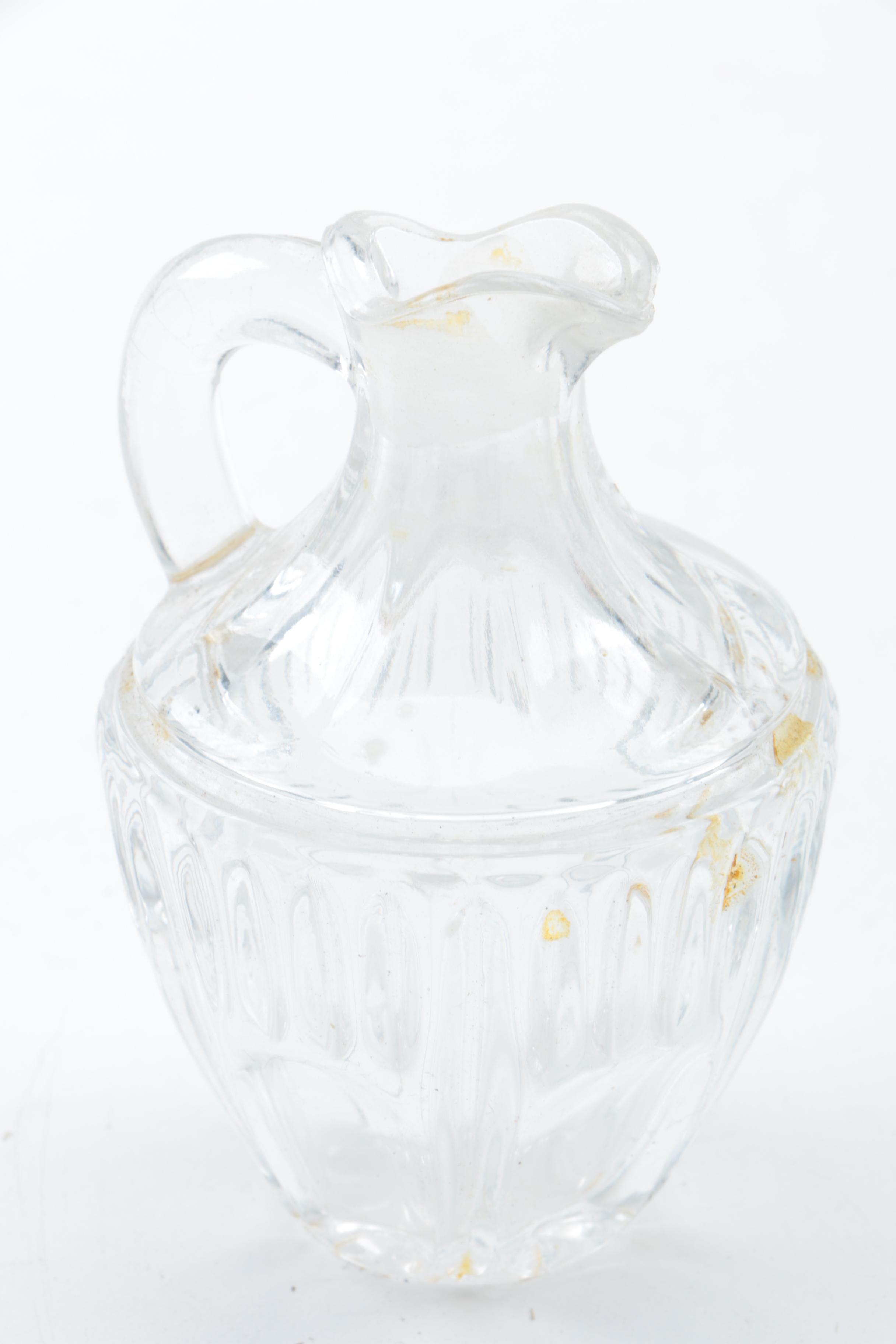 Milk Glass Vases, Pewter Lidded Dish and Others