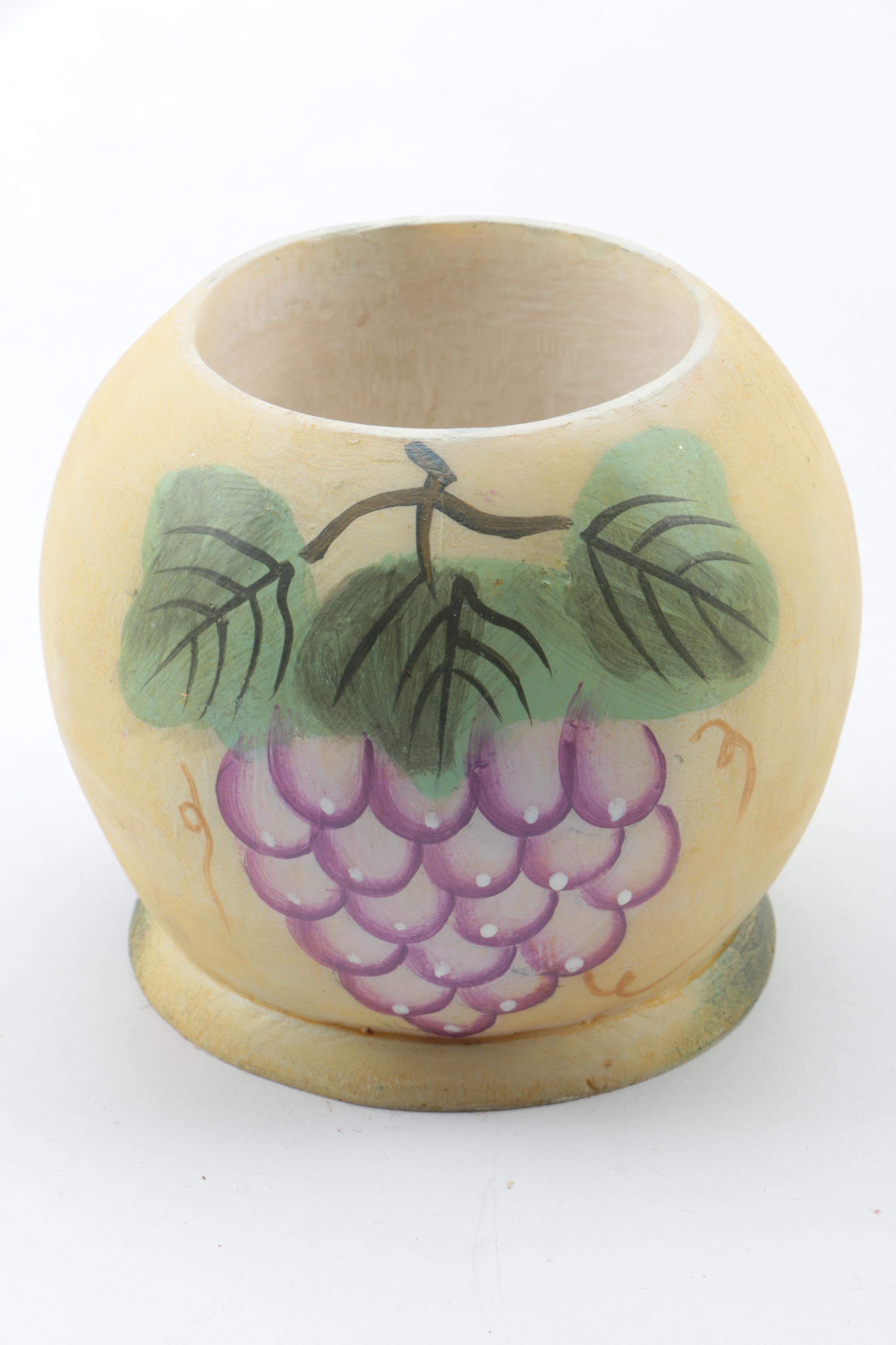 Milk Glass Vases, Pewter Lidded Dish and Others