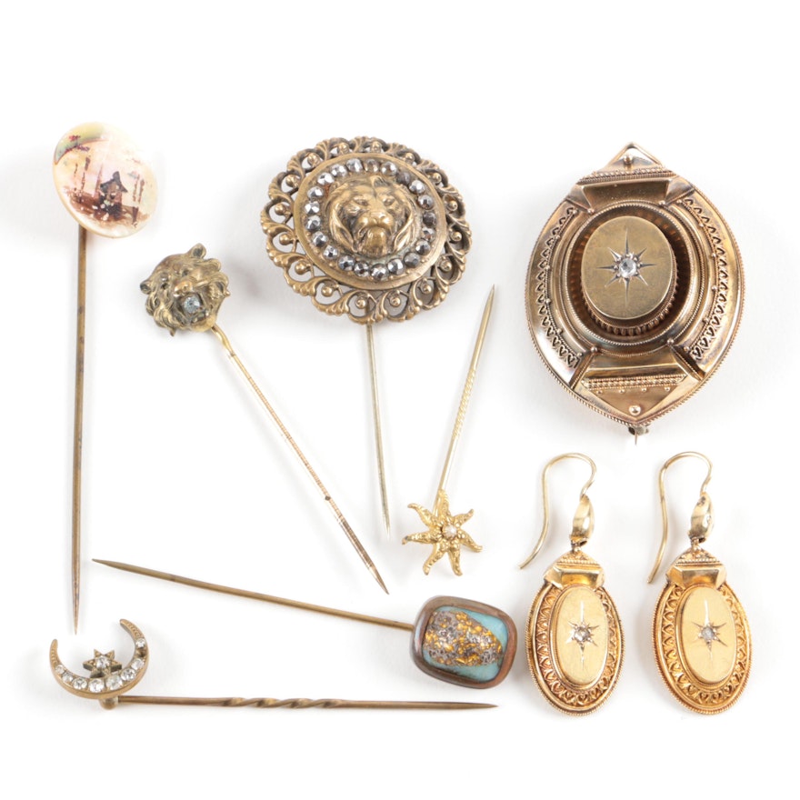 Assortment of Vintage Jewelry Including Diamonds