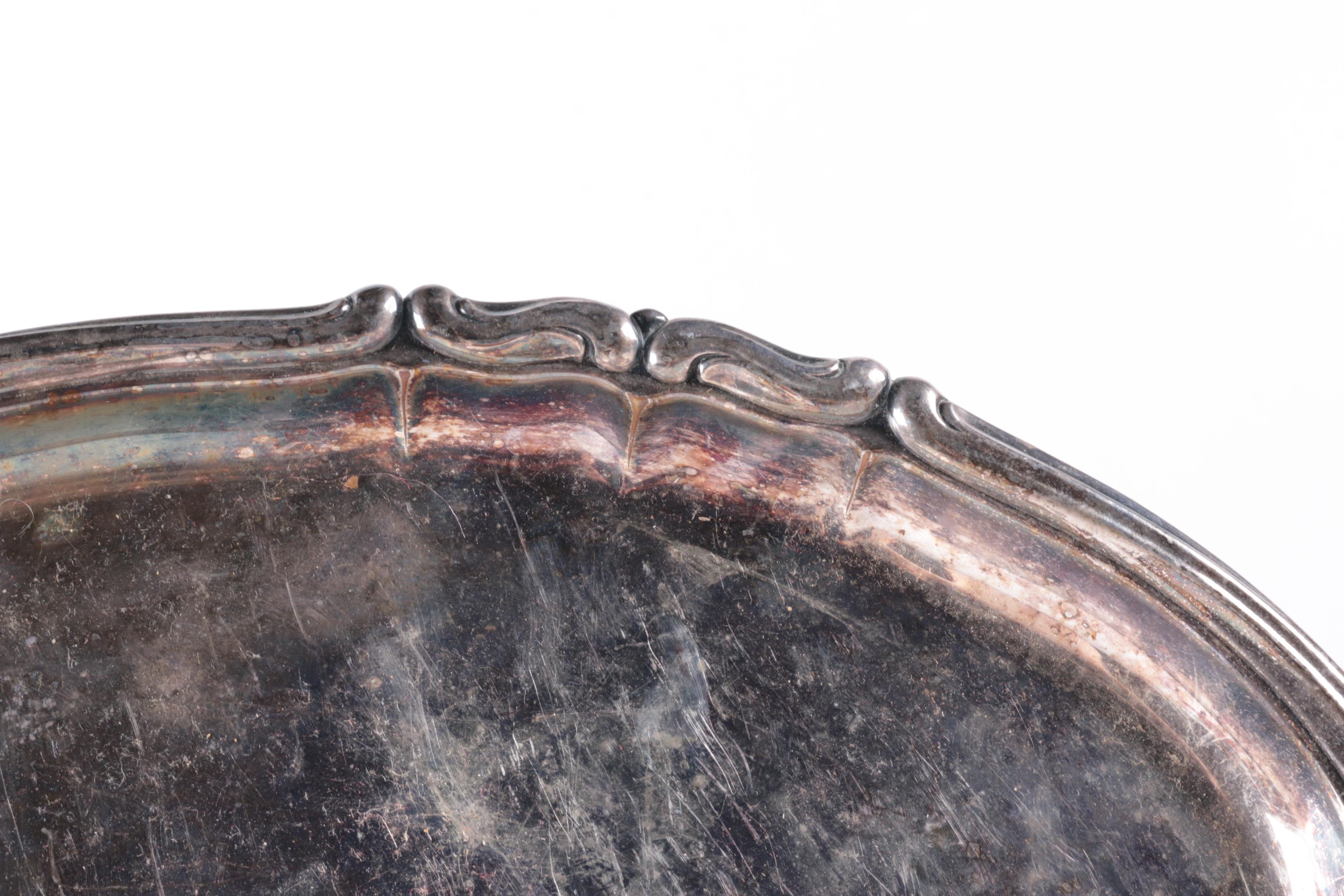 Pairpoint Mfg. Co. Silver Plate Meat Tray with Additional Silver-Plated Tray