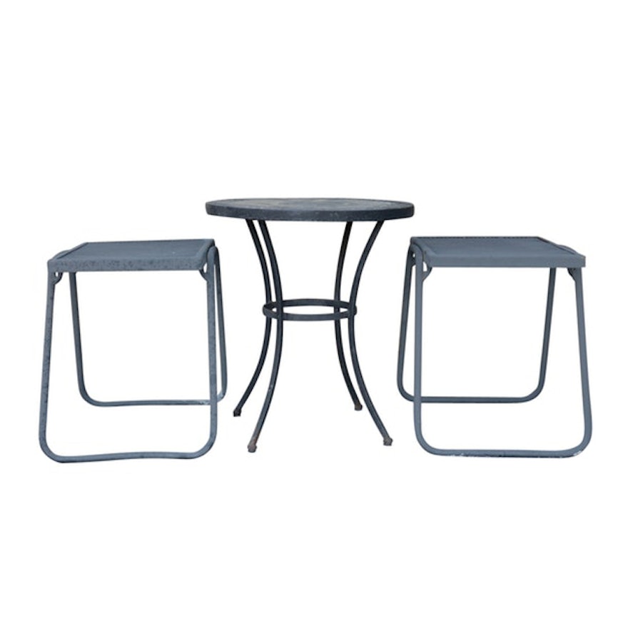 Three Patio Metal Accent Tables