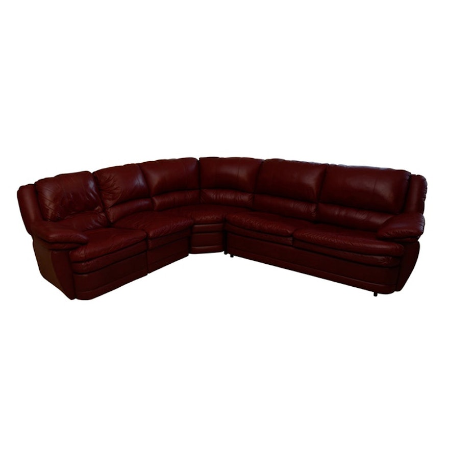 Leather Sectional Sofa with Sleeper