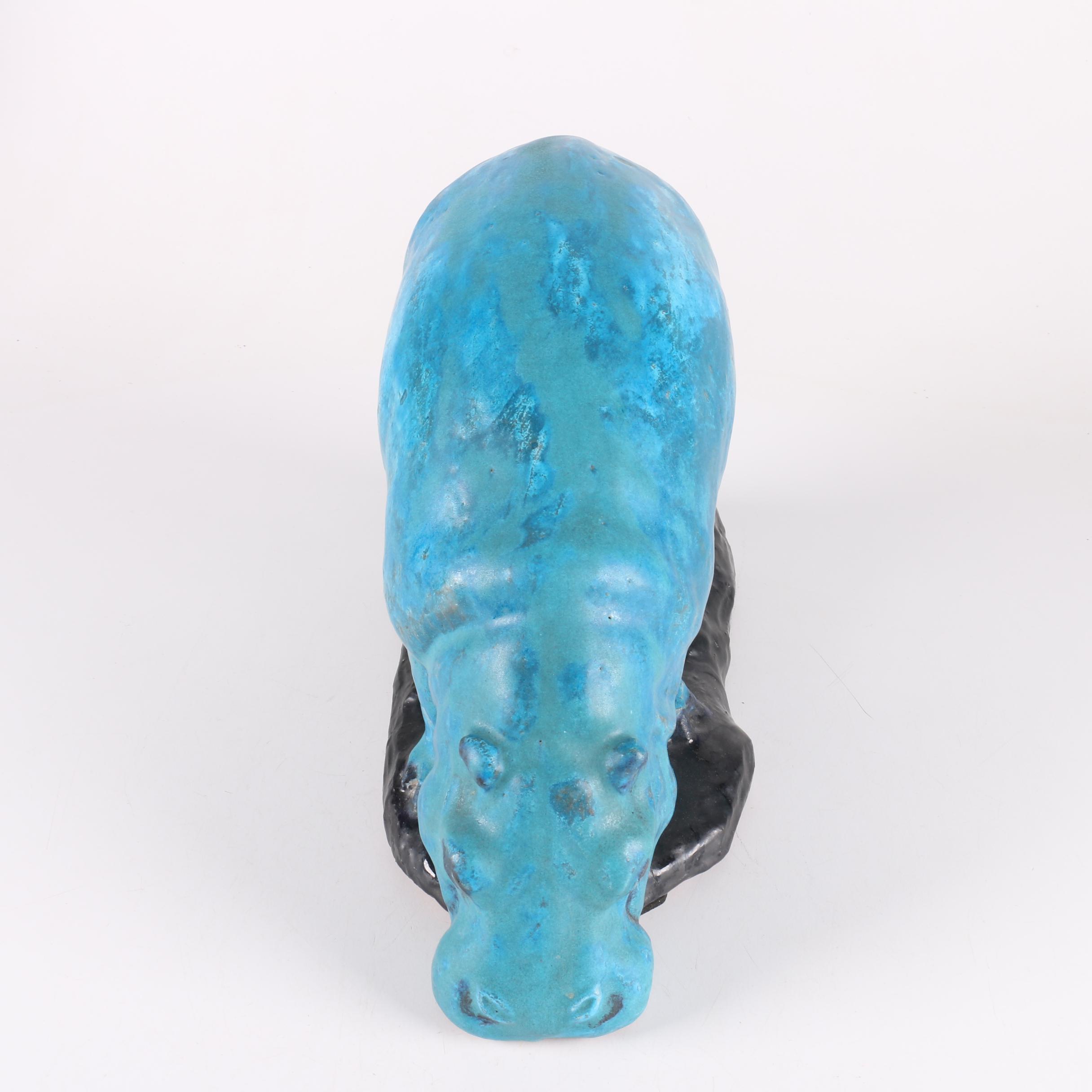 Metropolitan Museum of Art Blue Hippo and Blue Hippo Earthenware Figurine