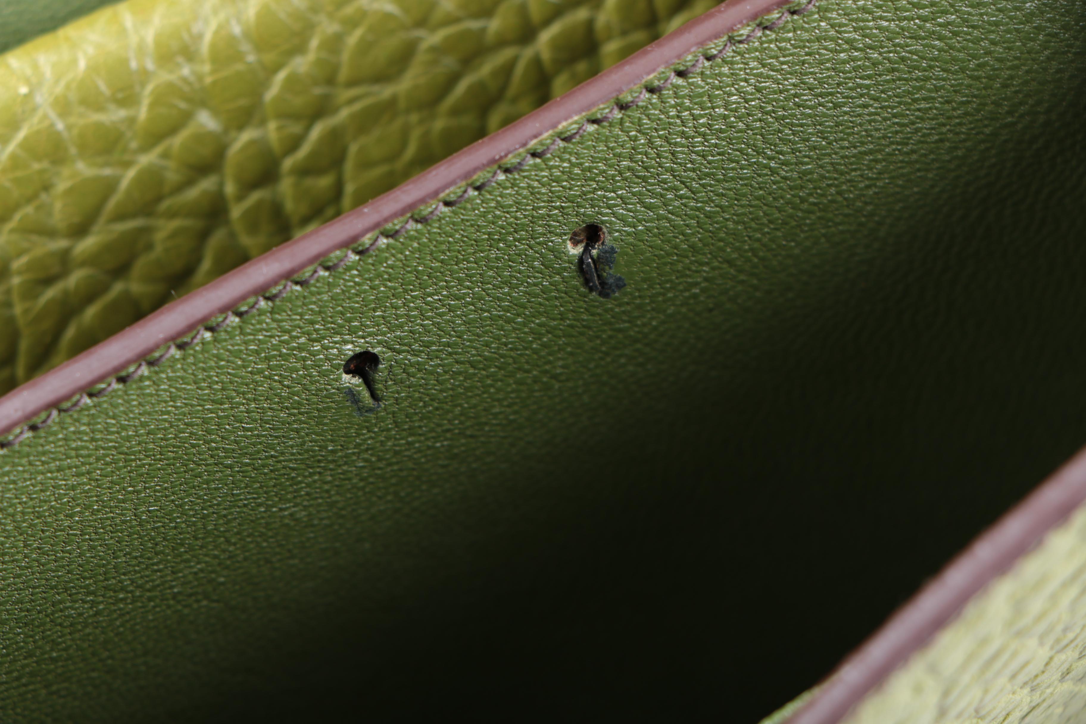 Prada Pebbled Green Leather Handbag