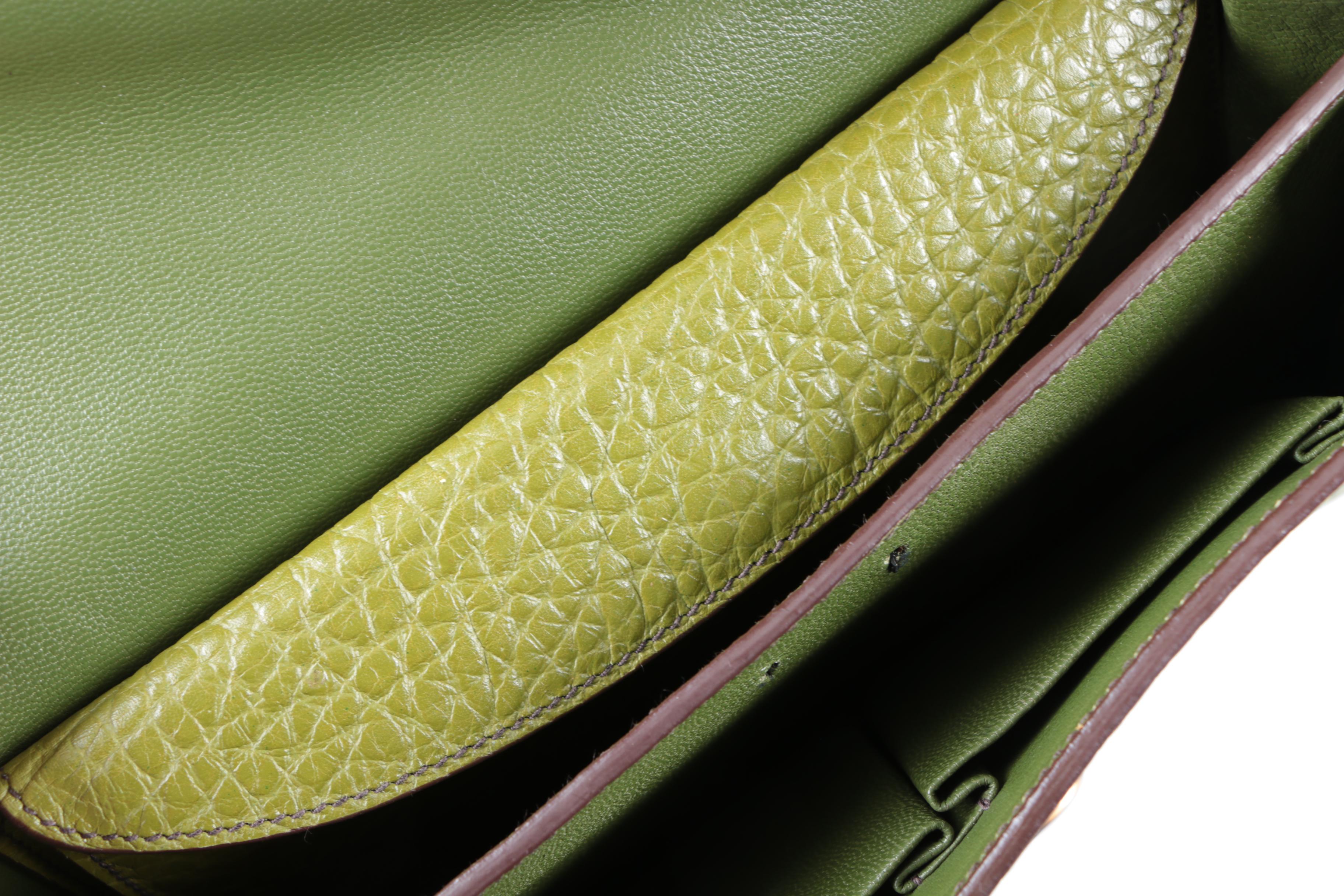 Prada Pebbled Green Leather Handbag