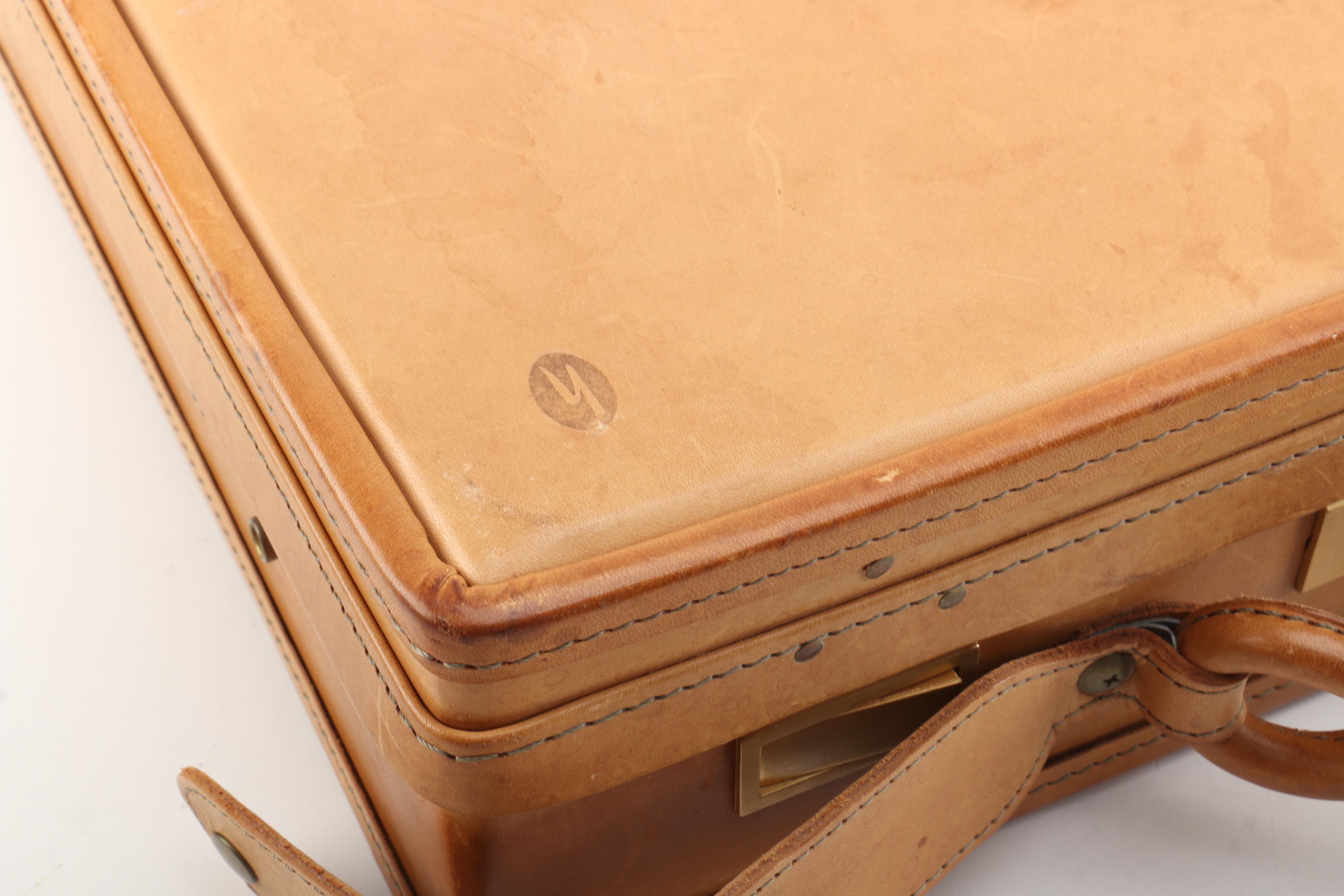 Vintage Hartmann Luggage Belting Leather Locked Briefcase