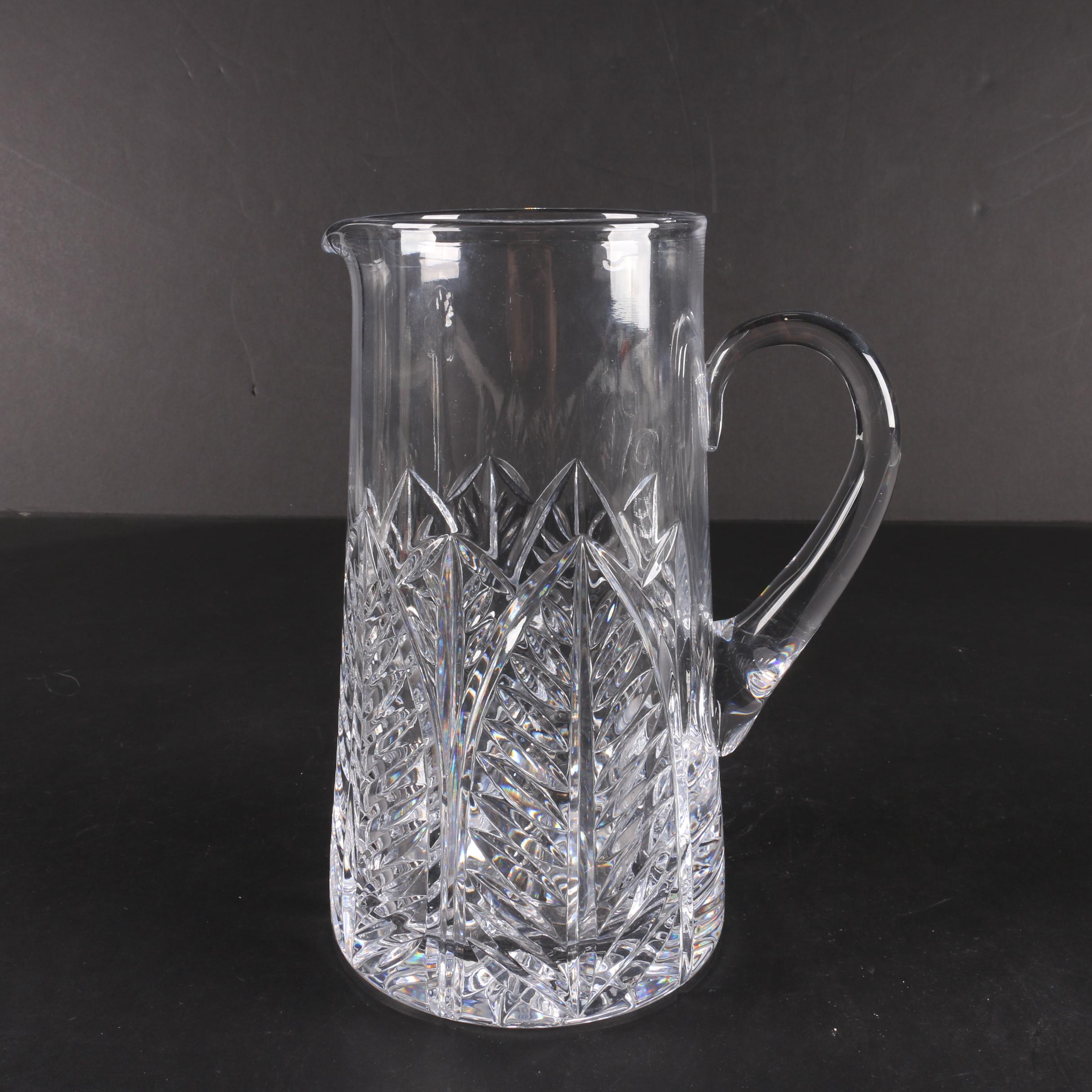 Tiffany & Co. "Grenada" Crystal Pitcher and "Atlas" Crystal Bowl