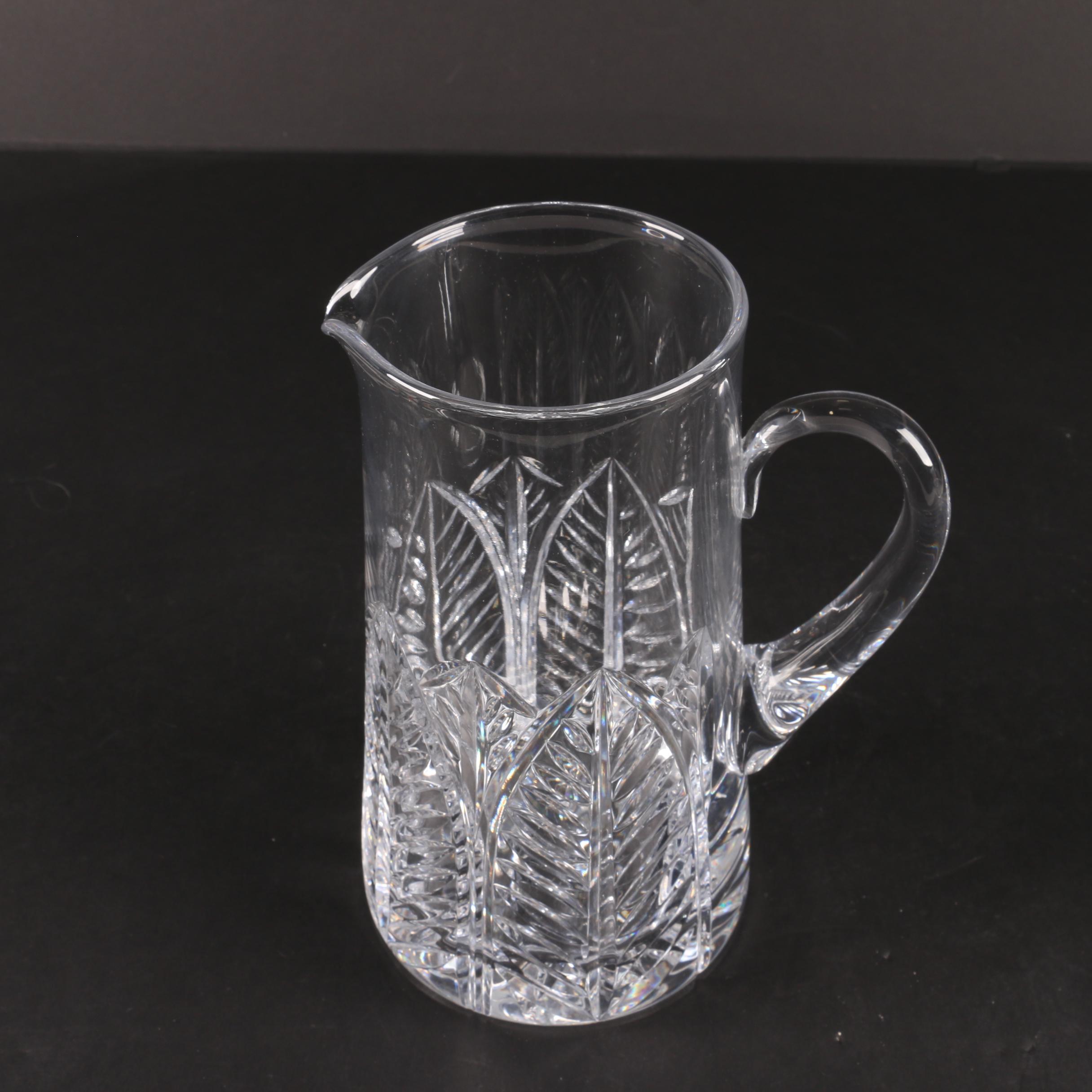 Tiffany & Co. "Grenada" Crystal Pitcher and "Atlas" Crystal Bowl