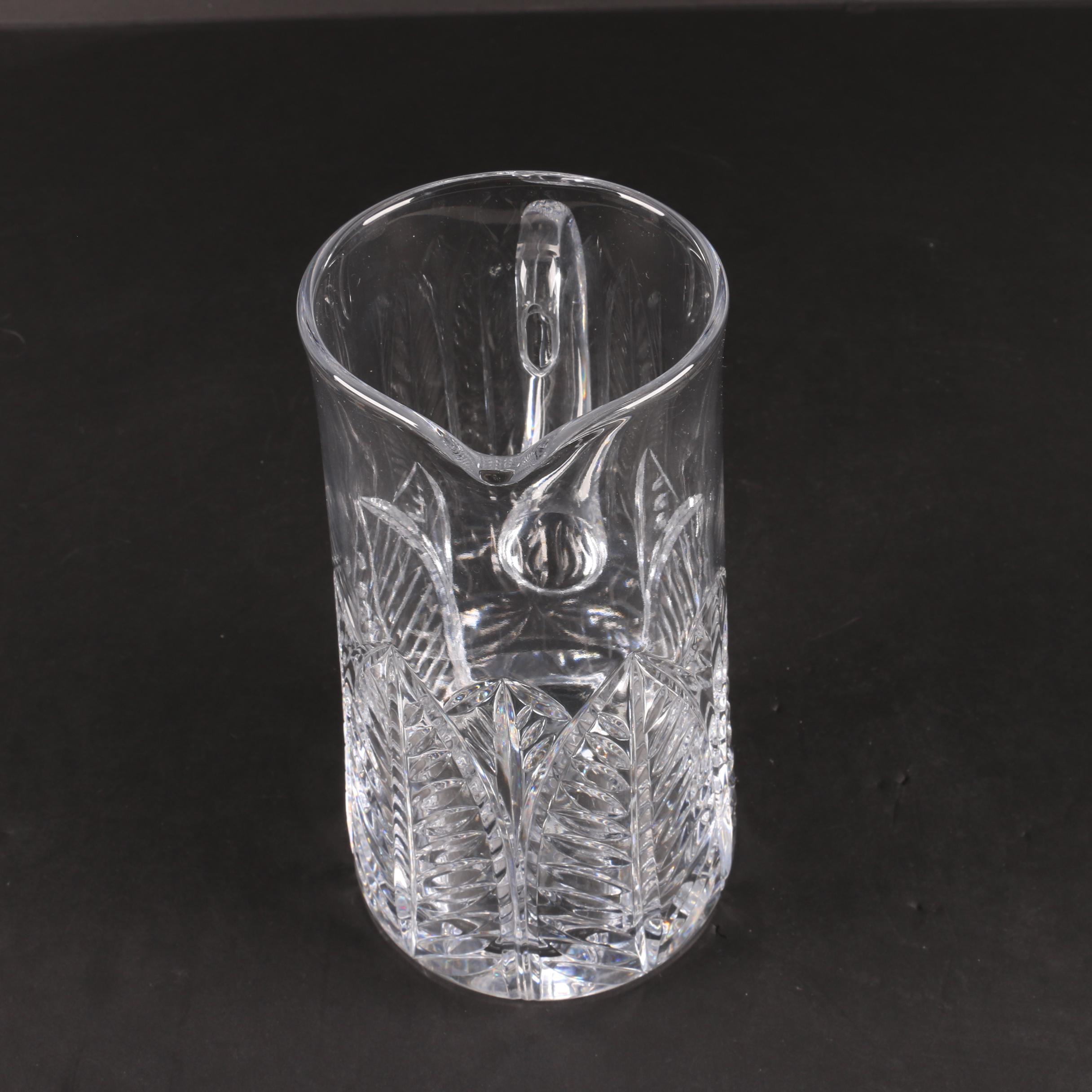 Tiffany & Co. "Grenada" Crystal Pitcher and "Atlas" Crystal Bowl