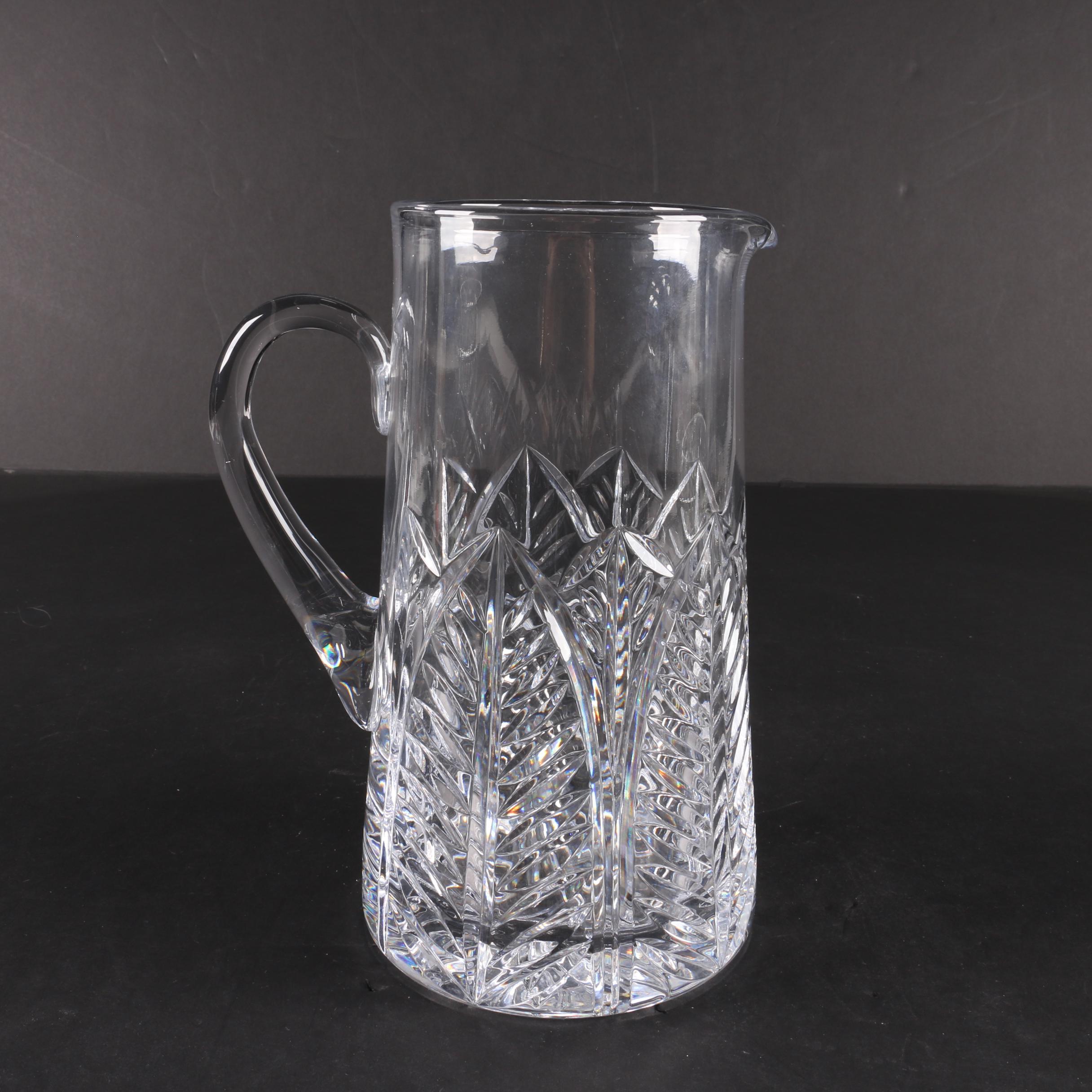 Tiffany & Co. "Grenada" Crystal Pitcher and "Atlas" Crystal Bowl