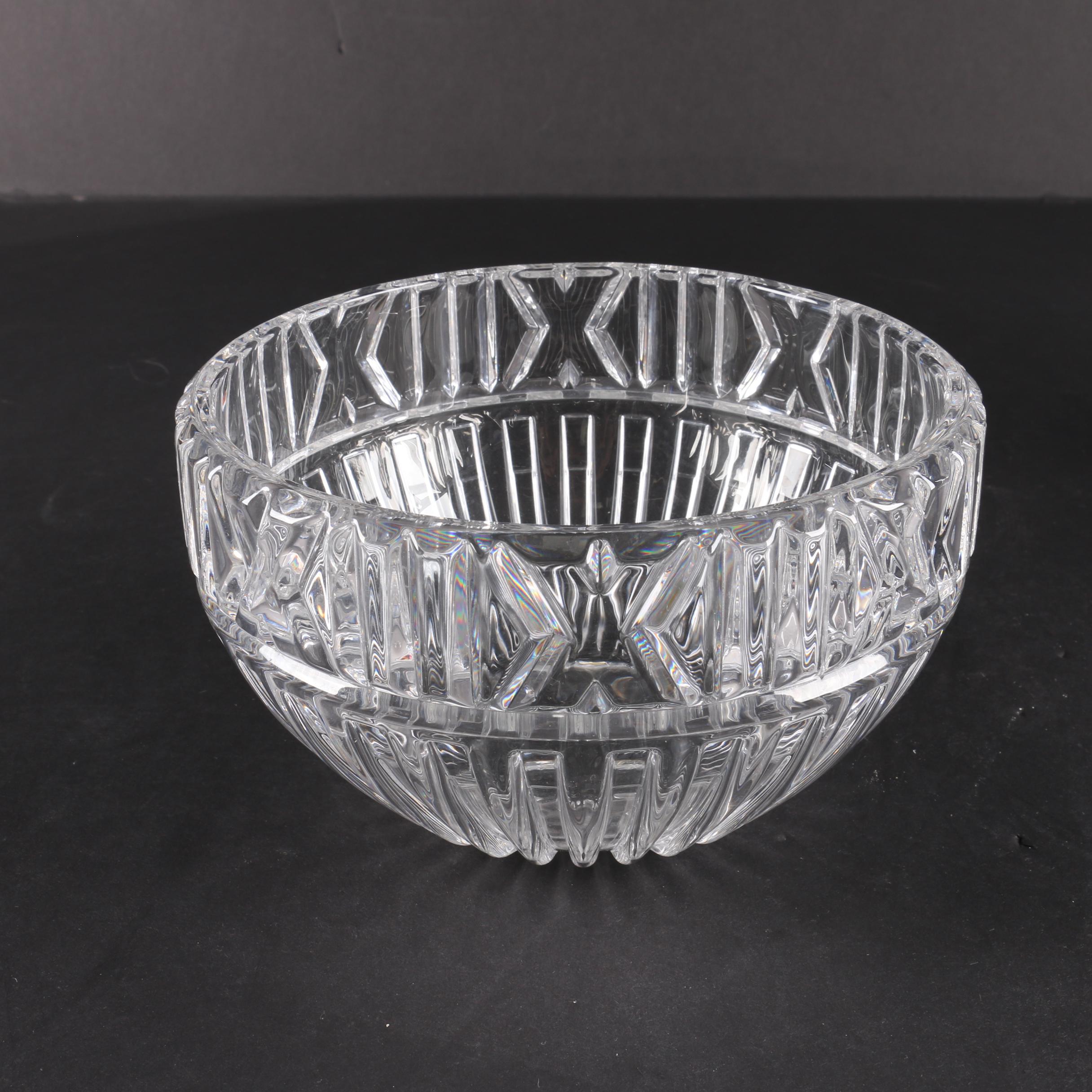 Tiffany & Co. "Grenada" Crystal Pitcher and "Atlas" Crystal Bowl