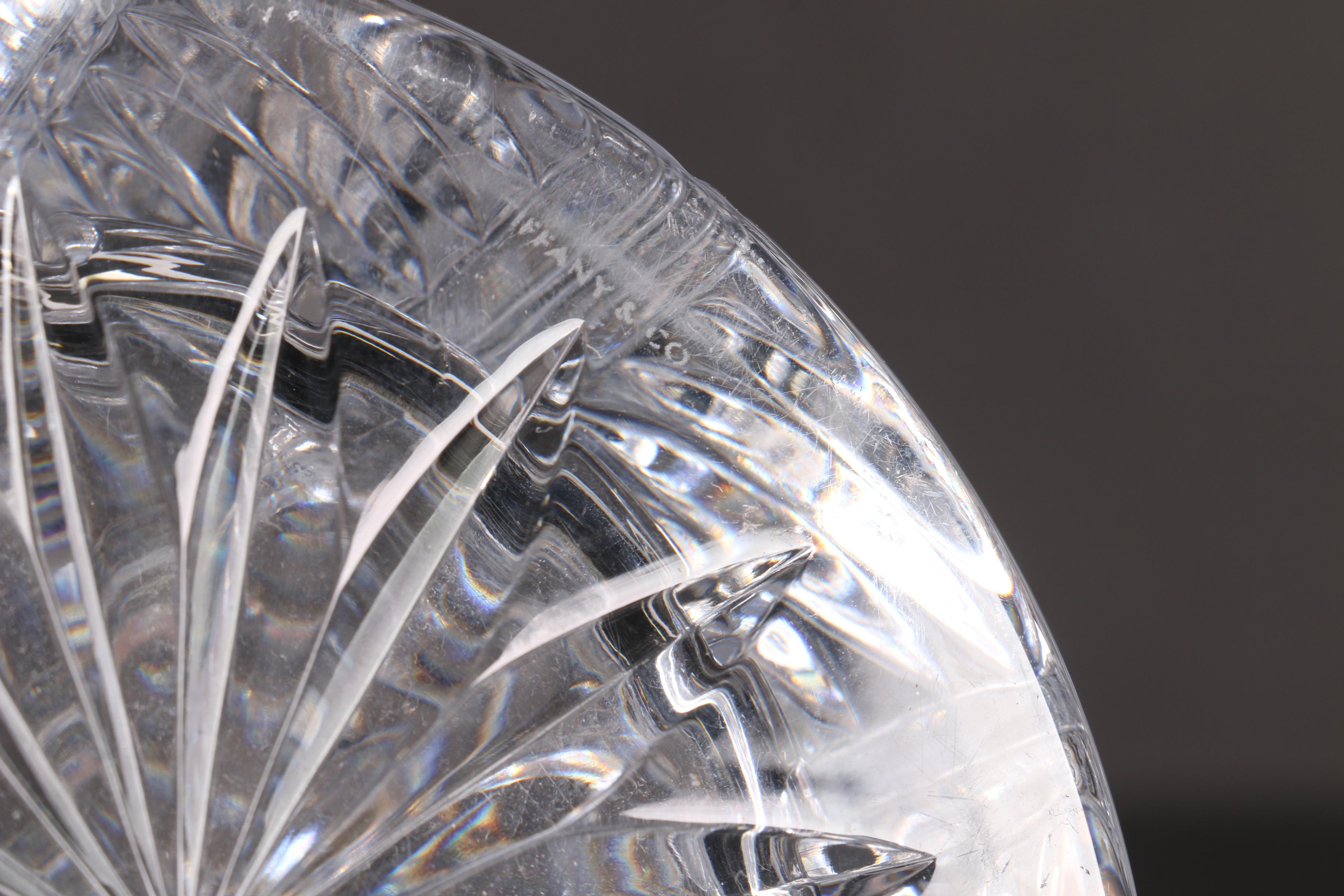 Tiffany & Co. "Grenada" Crystal Pitcher and "Atlas" Crystal Bowl