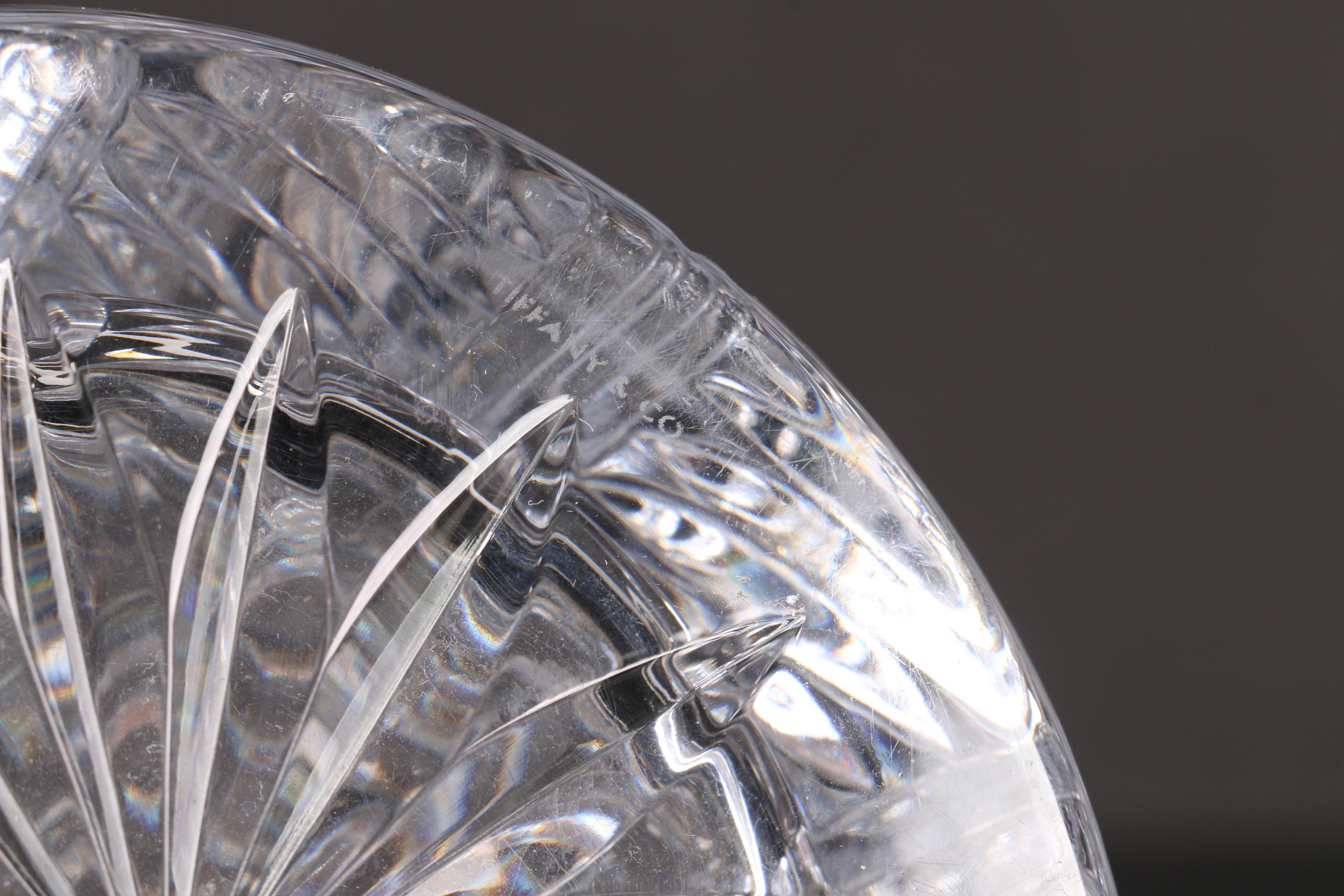 Tiffany & Co. "Grenada" Crystal Pitcher and "Atlas" Crystal Bowl