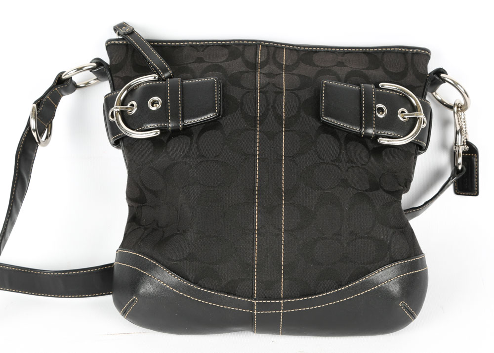 Coach Signature Canvas Soho Black Duffel and Wristlet