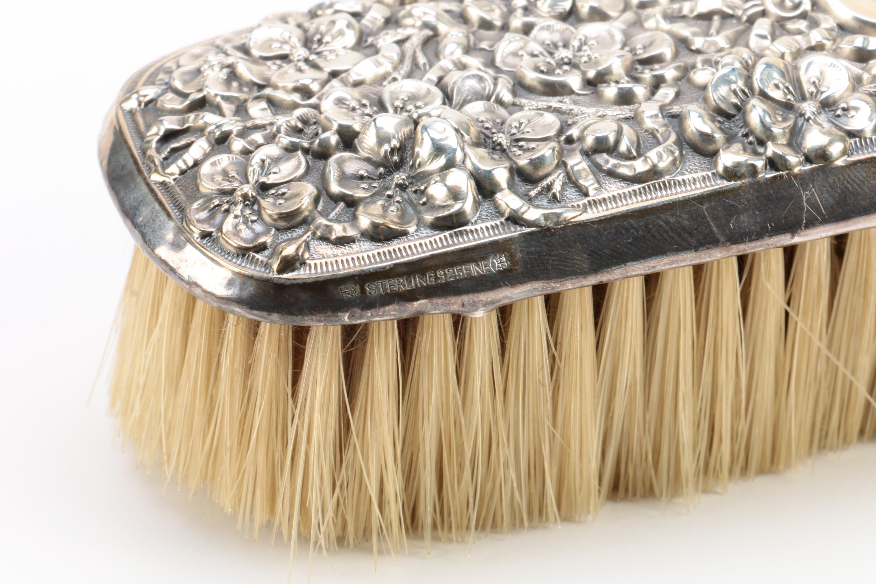 Unger Bros. Sterling Silver Clothes Brush with Sterling Handled Comb