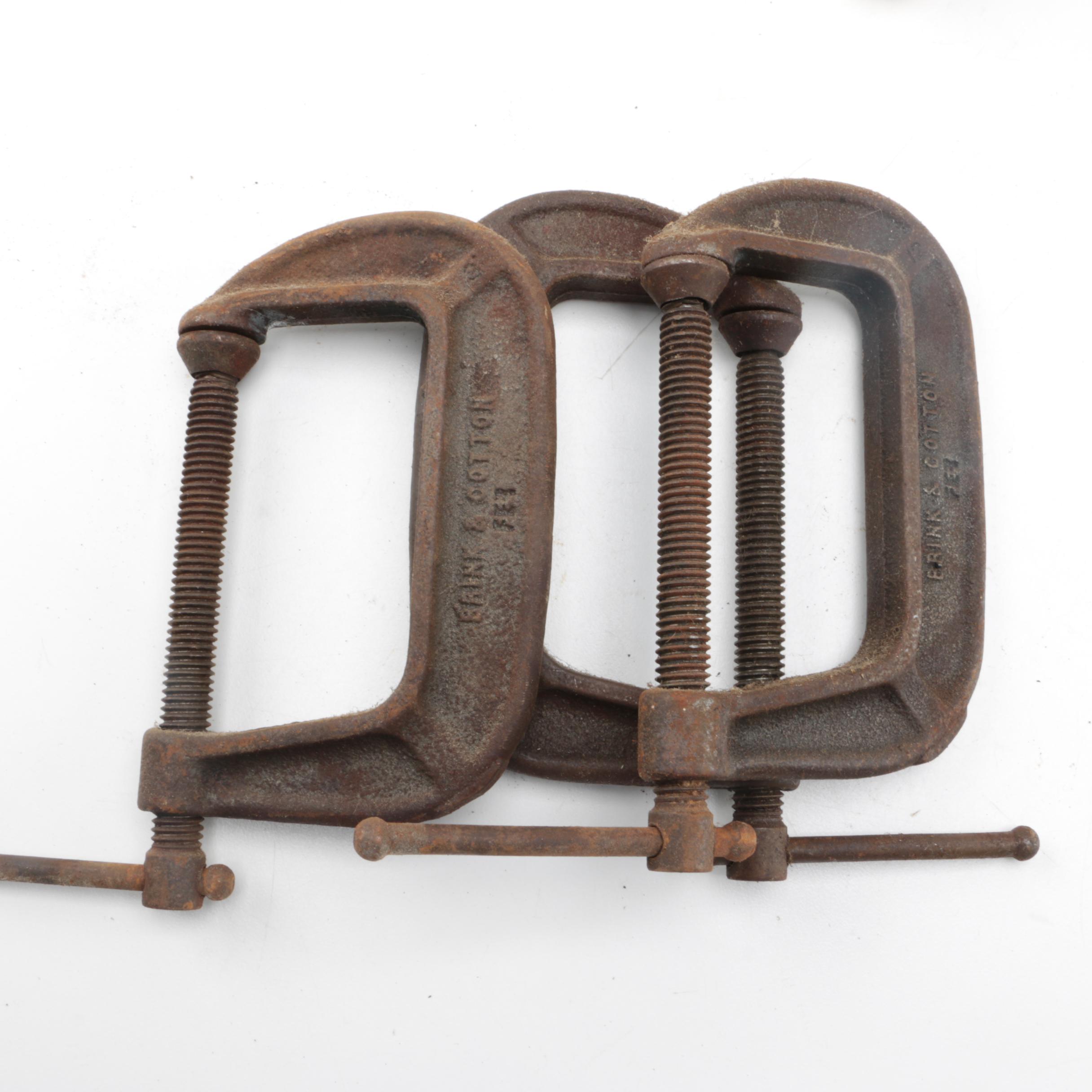 Collection of Wood Working Tools, Clamps Including Black & Decker Planer