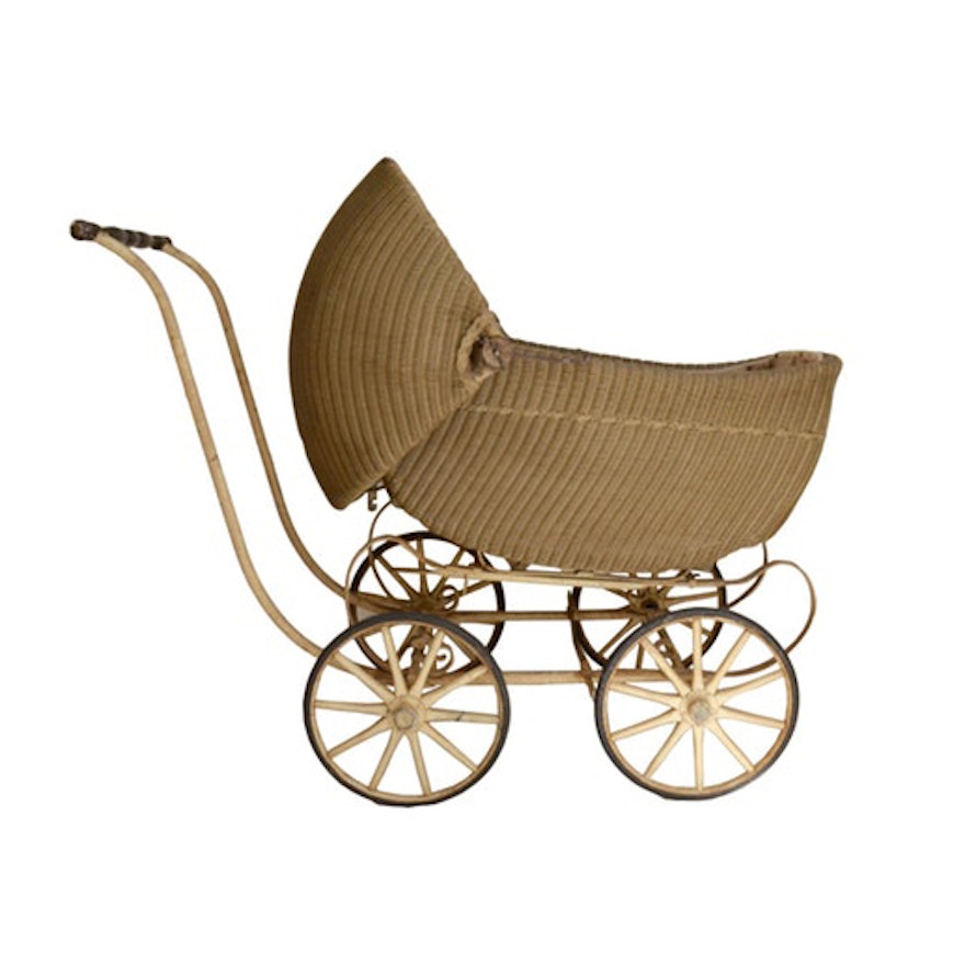 Antique Decorative Wicker Pram