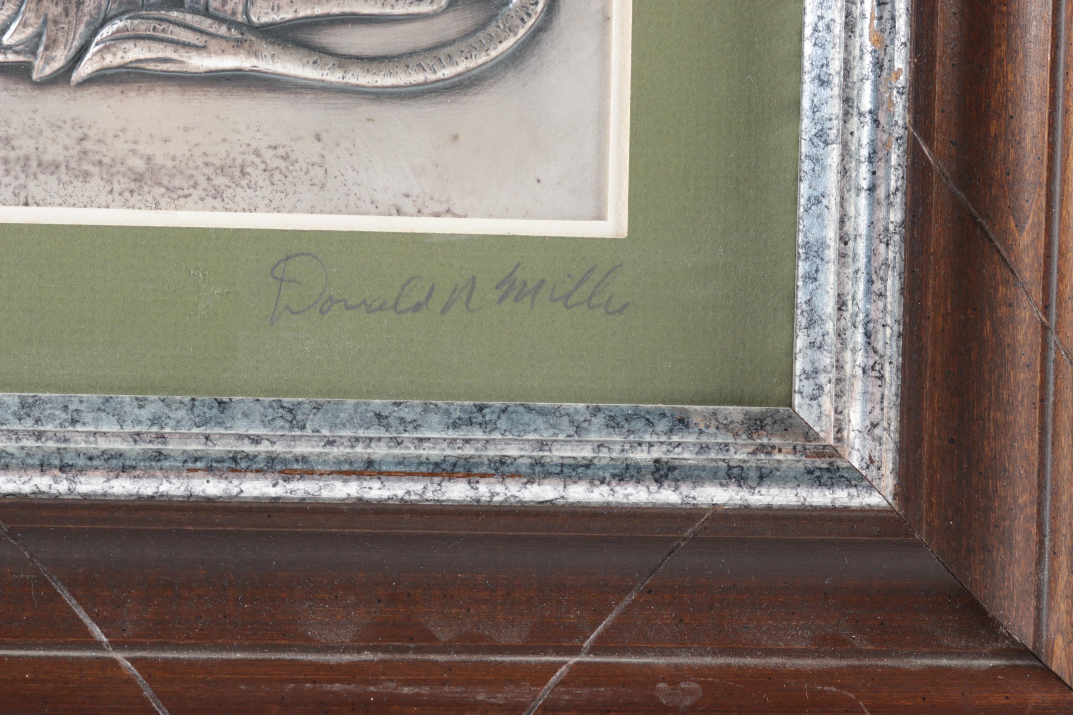 Donald Richard Miller Sterling Silver Wall Sculpture "The African Lion"