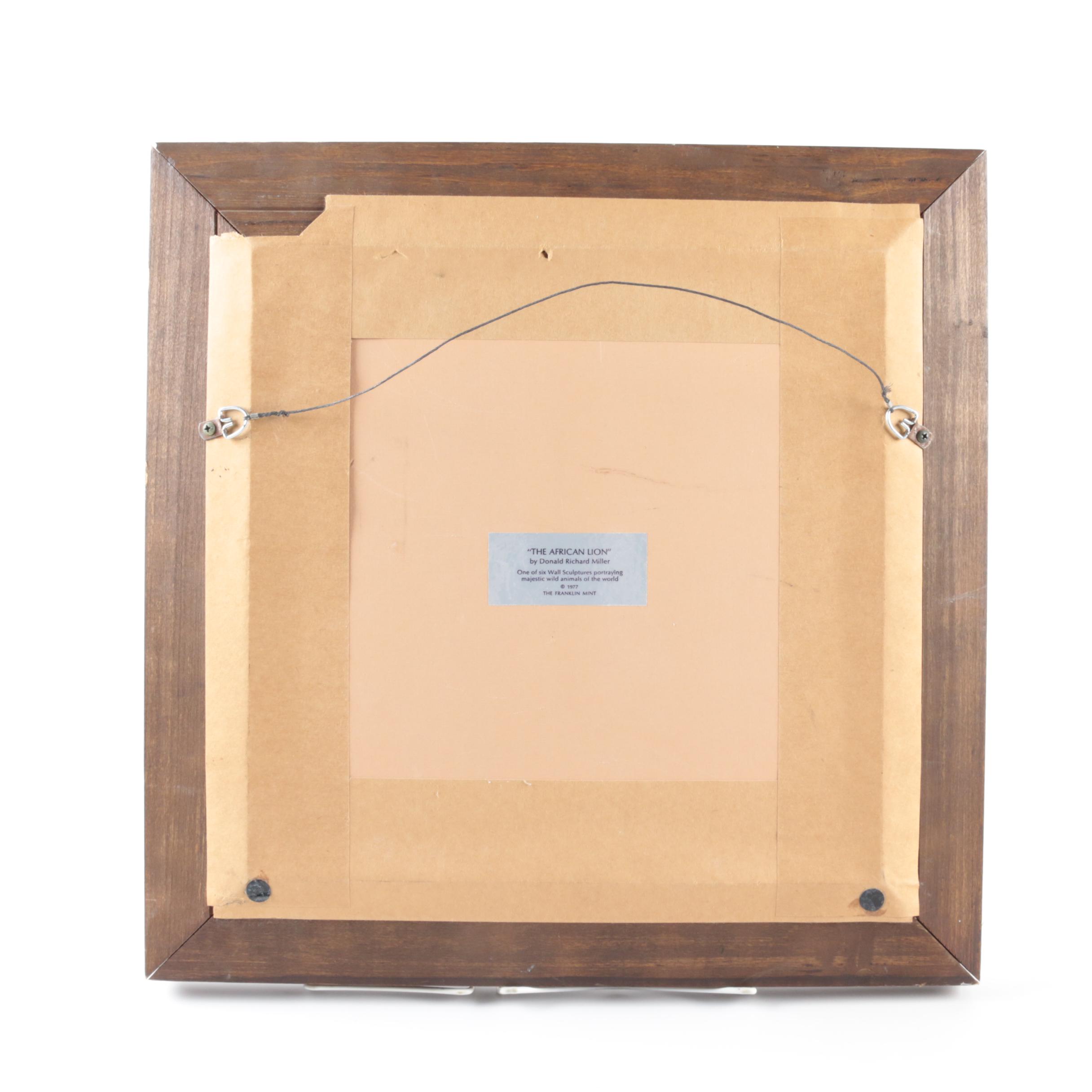 Donald Richard Miller Sterling Silver Wall Sculpture "The African Lion"