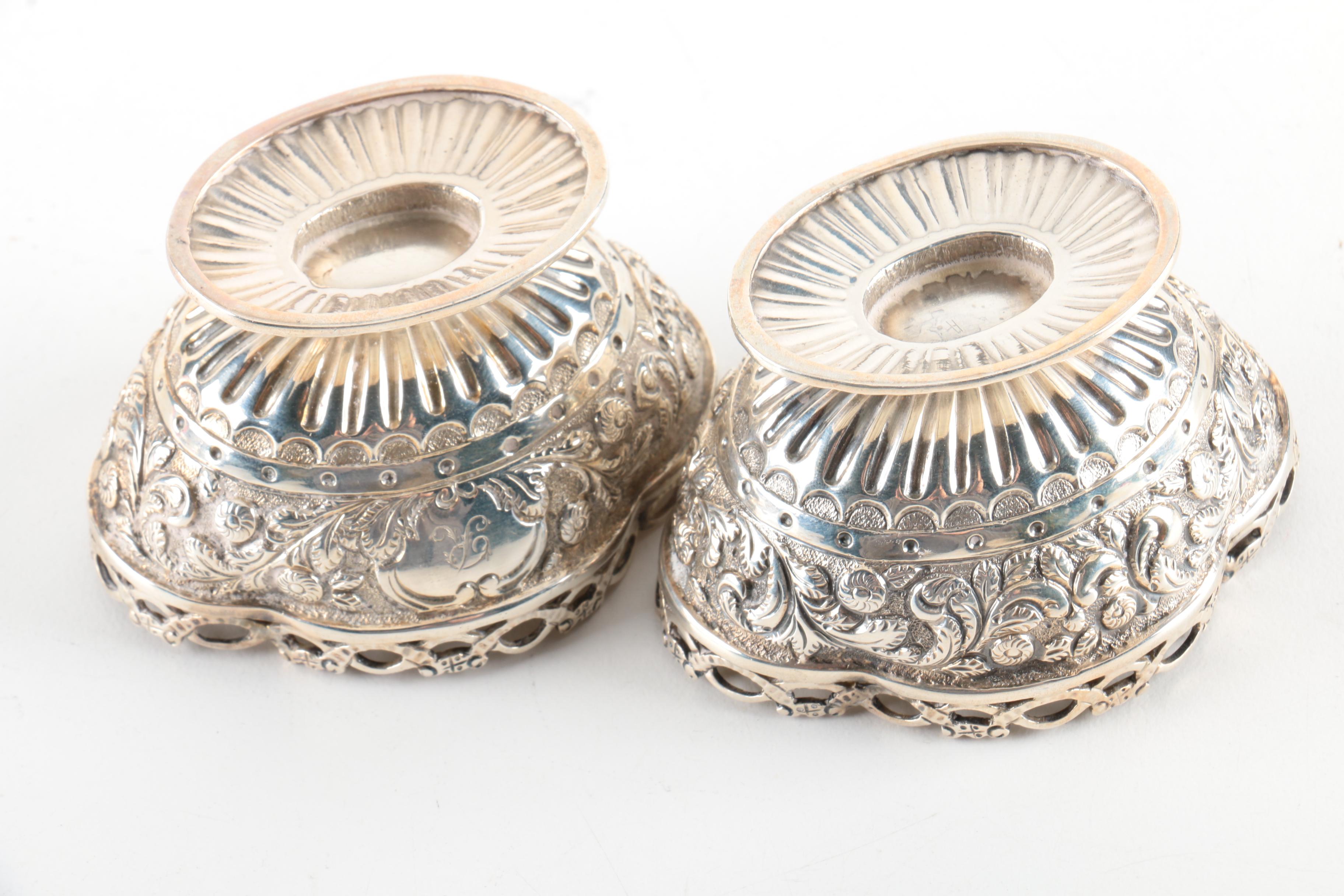 Mappin & Webb Silver Plate Salt Cellar Set and Assorted Serveware