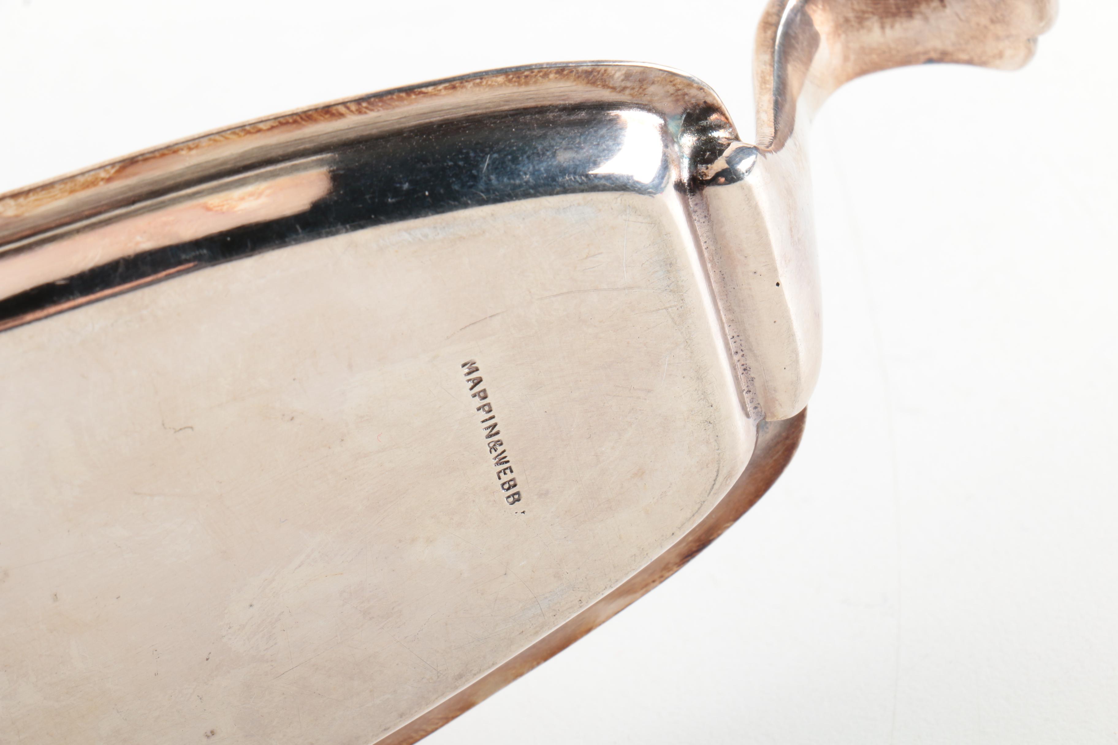 Mappin & Webb Silver Plate Salt Cellar Set and Assorted Serveware