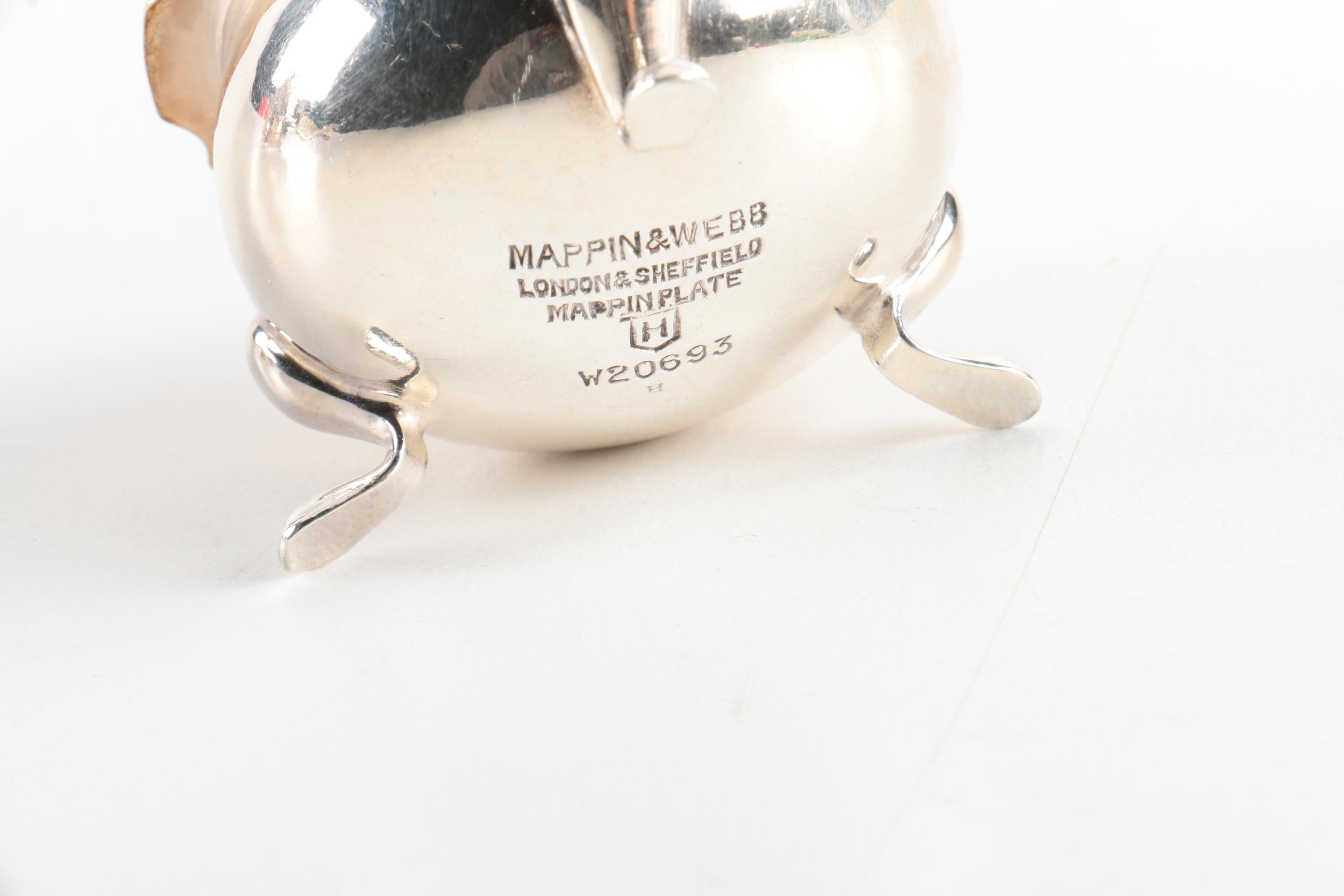 Mappin & Webb Silver Plate Salt Cellar Set and Assorted Serveware